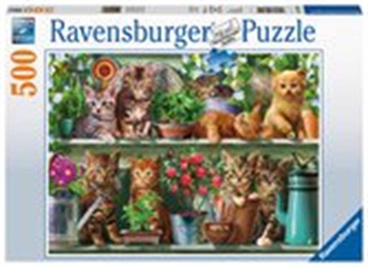 Ravensburger Puzzle Pz Katzen im 500Teile, Puzzleteile Regal