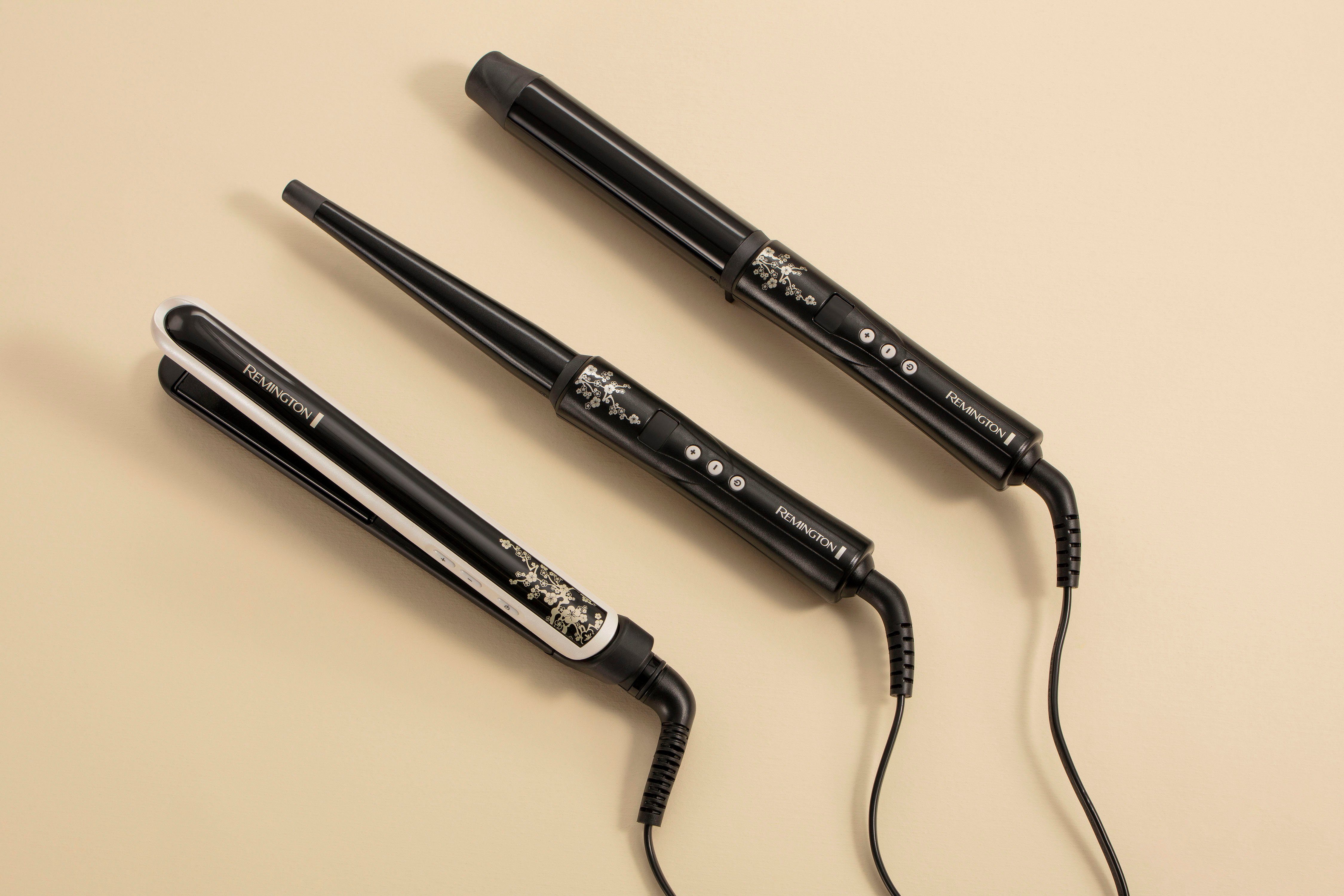 Remington Lockenstab Pearl Pro Curl (CI9532), Keramik-Beschichtung, 32 mm für große Locken, Keramikbeschichtung mit echten Perlen schwarz