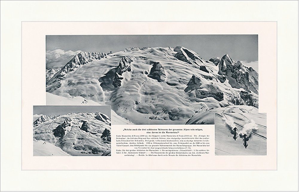 Kunstdruck Schönste Skitour der Alpen: Marmolata Chinaabfahrt Di Penia F_Vintage, (1 St)