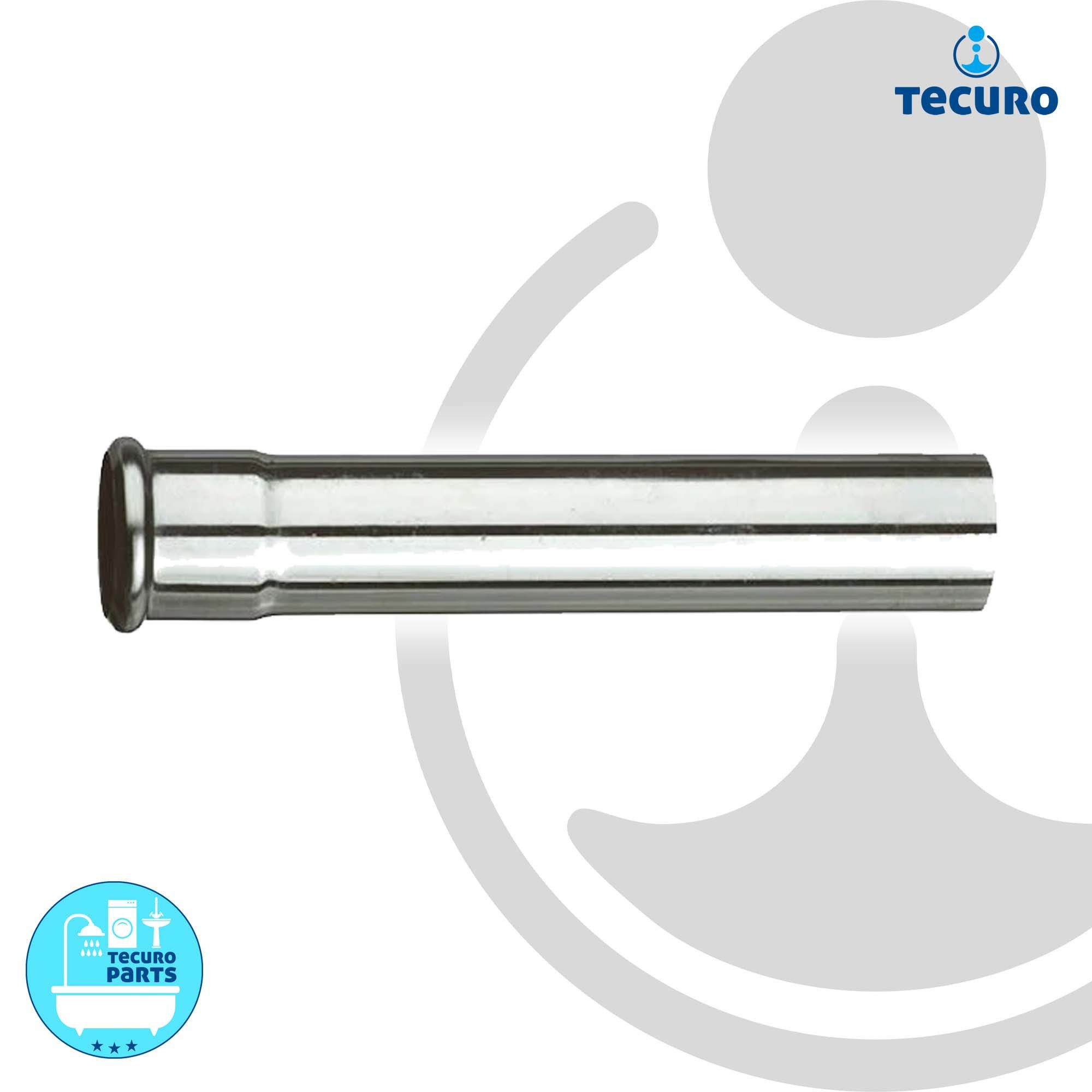 tecuro WC-Druckspüler Spülrohrverlängerung Ø 28 mm für WC-Druckspüler - Messing verchromt