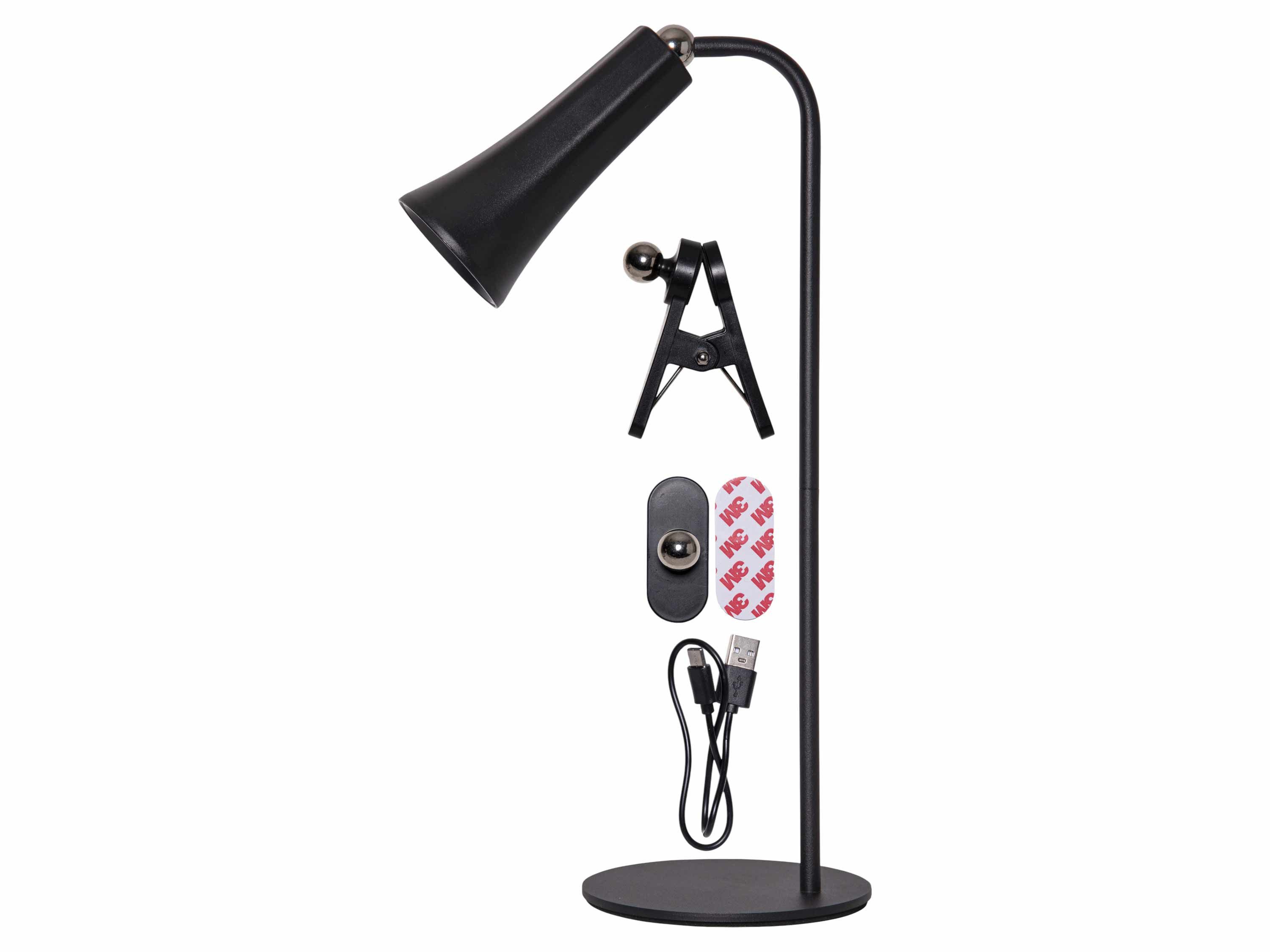 STAR TRADING LED Tischleuchte Functional Table lamp, Dimmfunktion, LED, warmweiß, kaltweiß, neutralweiß, schwarz Touch USB Klemmleuchte Wandleuchte 4in1 14x28cm