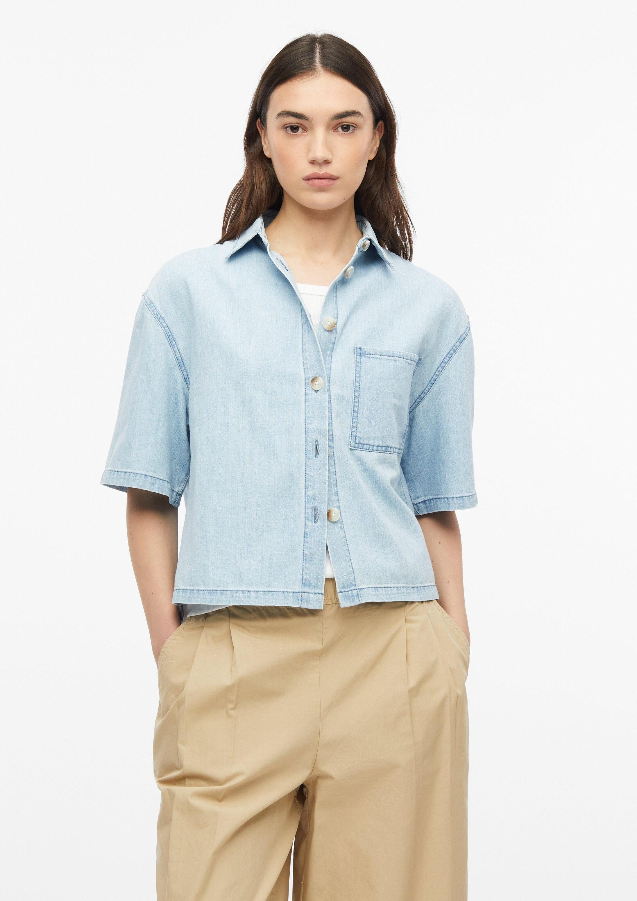 s.Oliver Kurzarmbluse Bluse Boxy Denim-Bluse