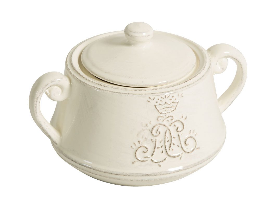 Virginia Casa Zuckerdose Corona, Keramik, Spülmaschinengeeignet, Weiß, Krone, H: 8cm