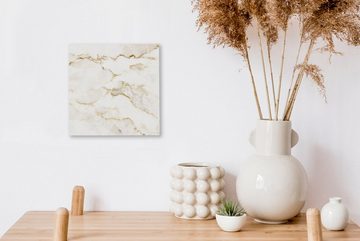 OneMillionCanvasses® Leinwandbild Marmor - Limette - Gold - Luxus - Marmoroptik - Weiß, (1 St), Leinwand Bilder für Wohnzimmer Schlafzimmer