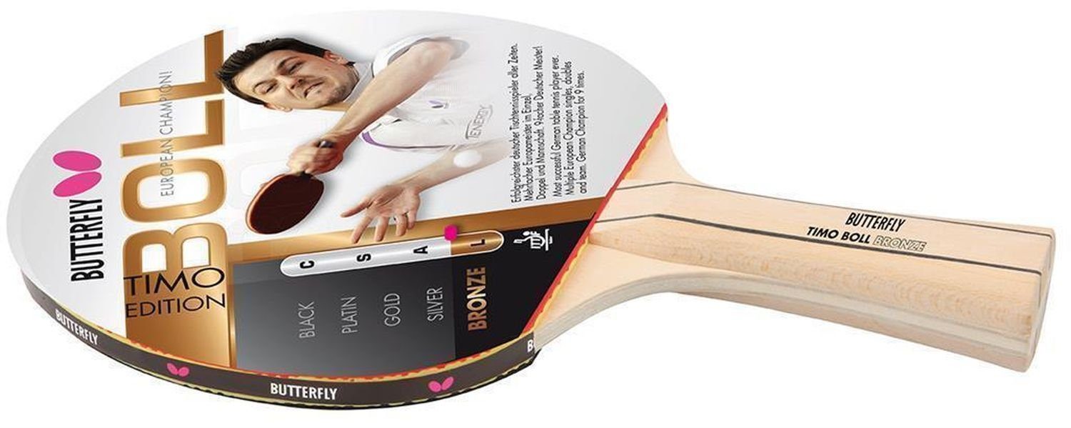 Butterfly Tischtennisschläger 1x Timo Boll Bronze 85010 + Drive Case 1, Tischtennis Schläger Set Tischtennisset Table Tennis Bat Racket