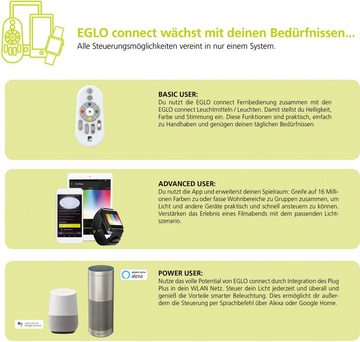 EGLO Aufbauleuchte FUEVA-C, Farbwechsel, Smart Home, mehrere Helligkeitsstufen, LED fest integriert, Kaltweiß, Neutralweiß, Tageslichtweiß, Warmweiß, EGLO CONNECT, Steuerung über APP + Fernbedienung,BLE, CCT, RGB