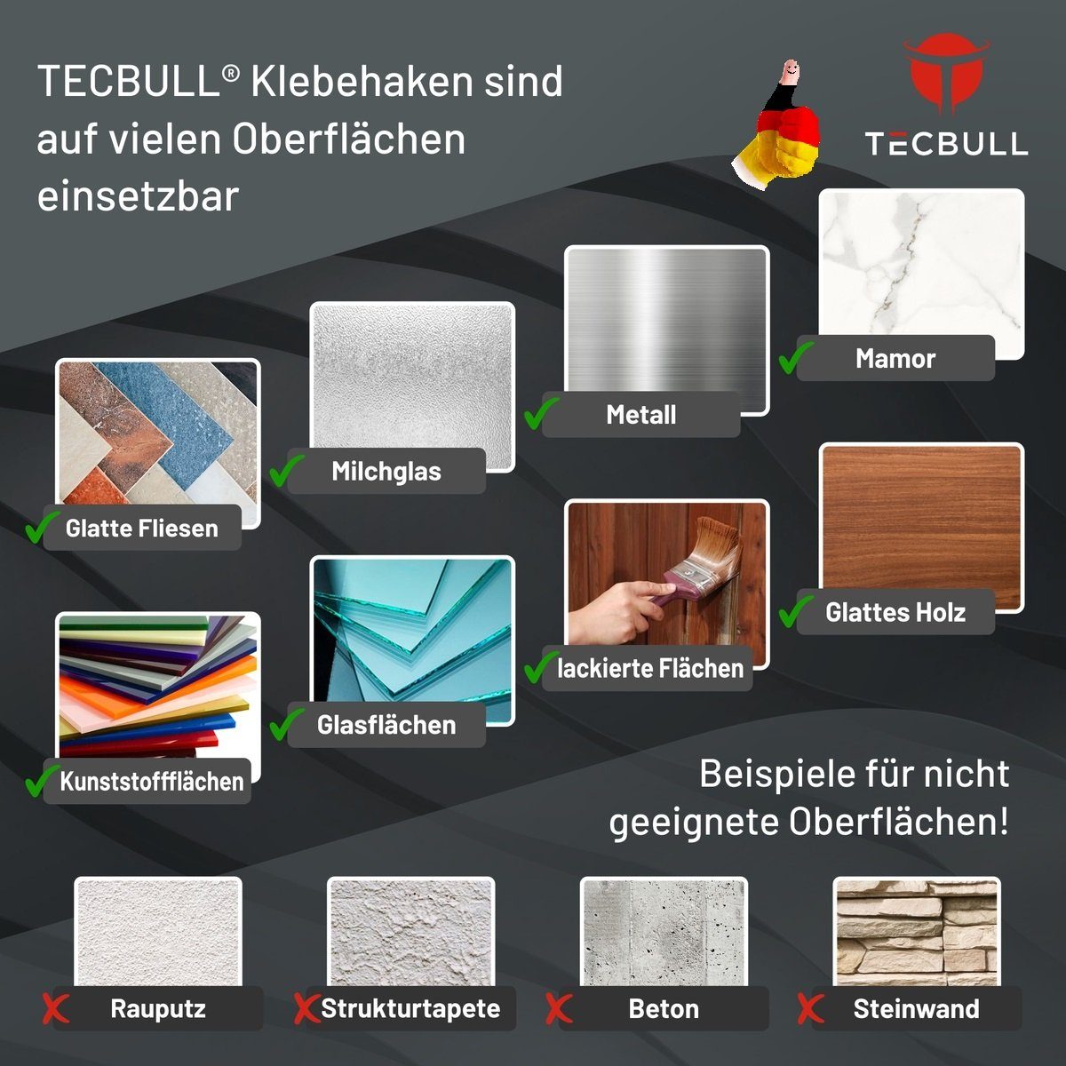 TECBULL Klebehaken Klebeschrauben transparent, selbstklebende Schrauben, (20-St) – Bild 5 von 5