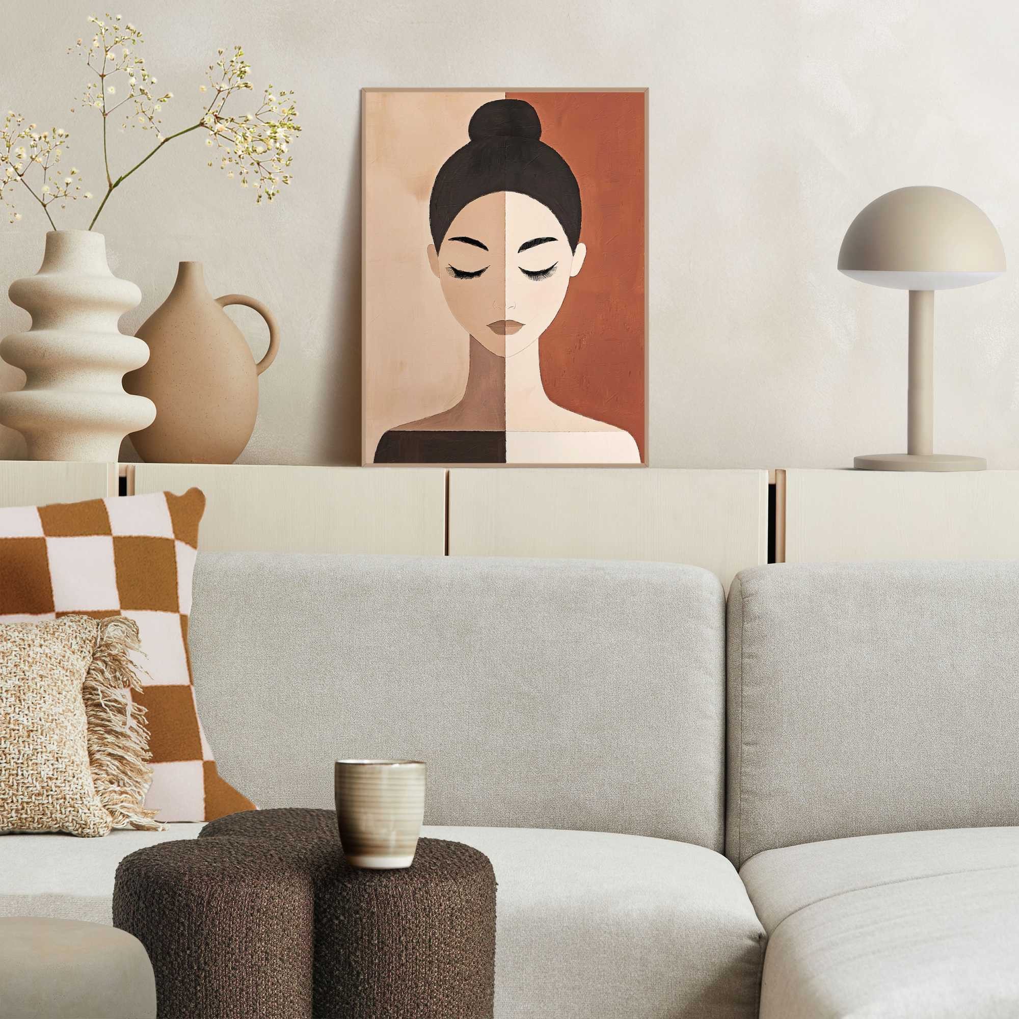 Reinders! Poster Abstract Beauty, Wohnzimmer - Frau - Dame - Braun - MDF - Abstrakt - 30x40 cm