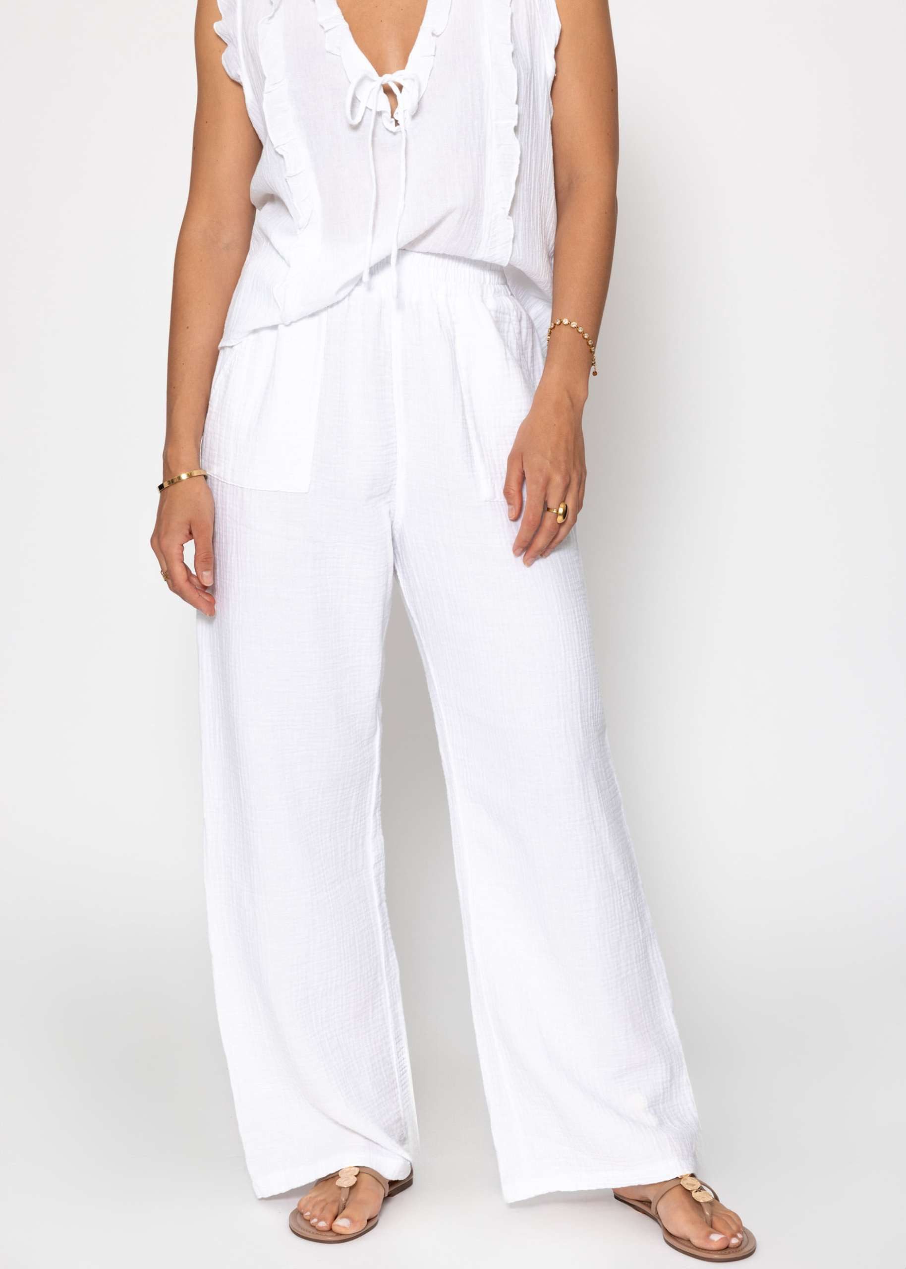 SASSYCLASSY Stoffhose Musselin Hose Damen aus günstig online kaufen