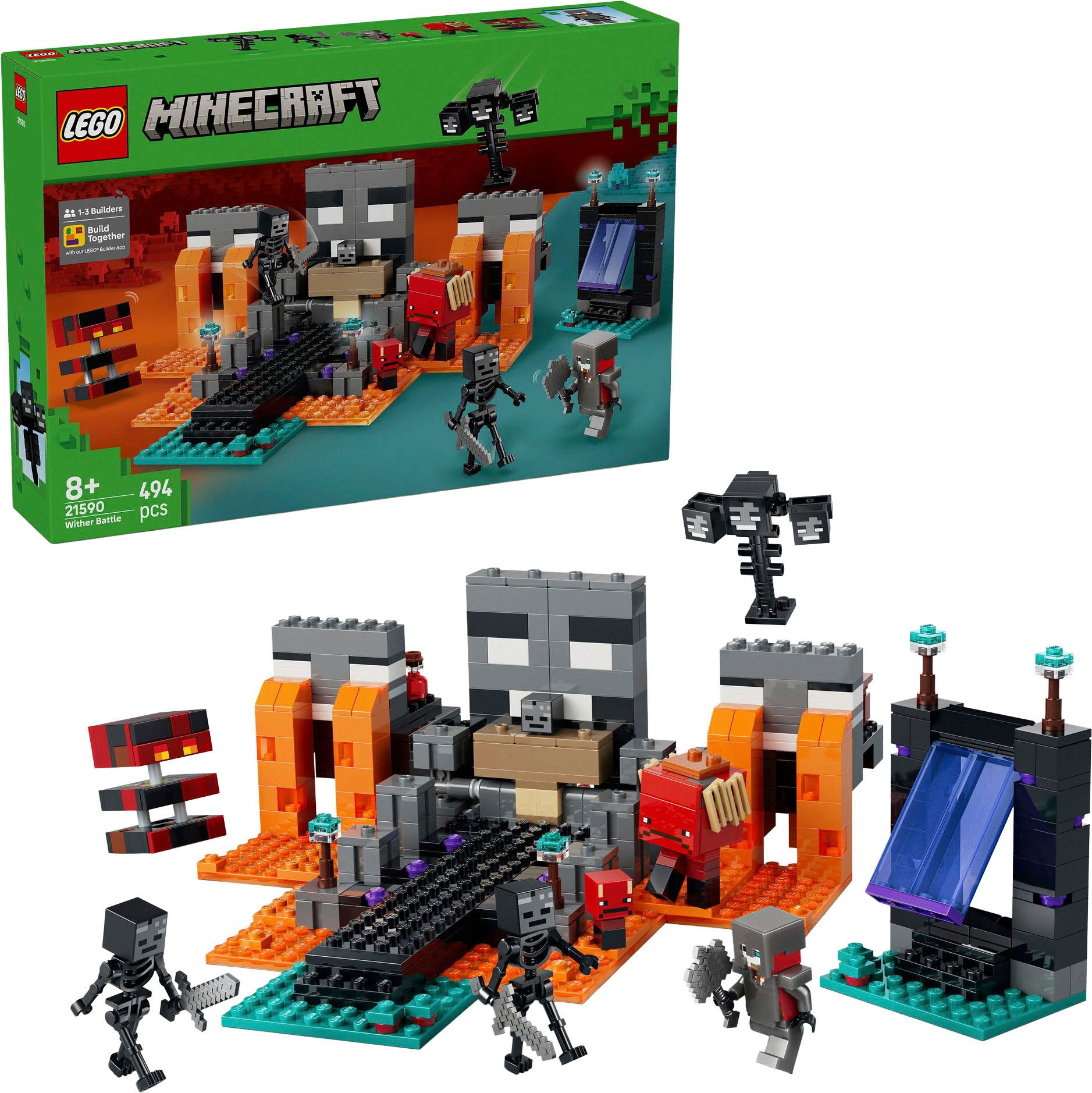 LEGO® Duell mit dem Wither (21590), LEGO Minecraft Konstruktionsspielsteine, (494 St), Made in Europe