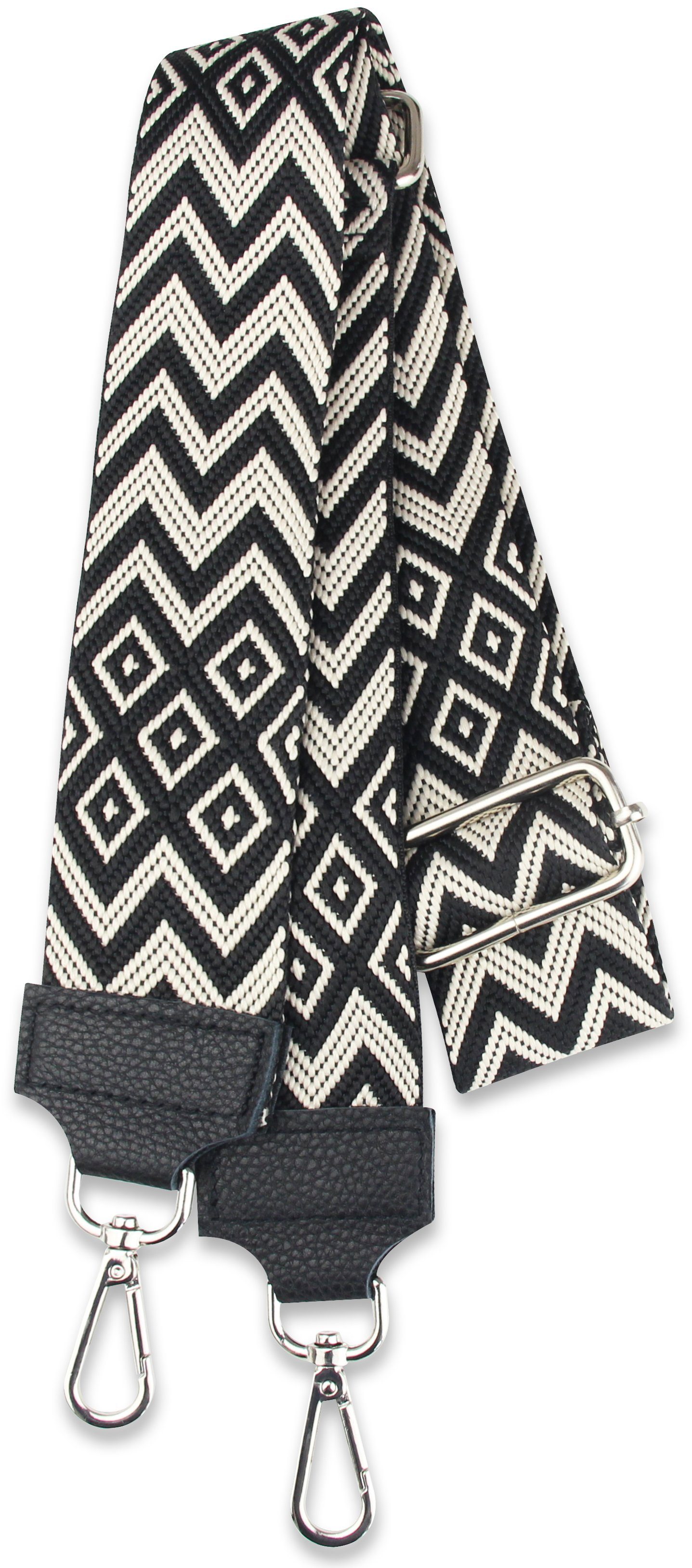 Muster: ITALY, 5cm IN breiter Schultergurt Bohemian für Taschen, Schwarz Frentree Schulterriemen Gurt, MADE Bohemian Beige verstellbarer