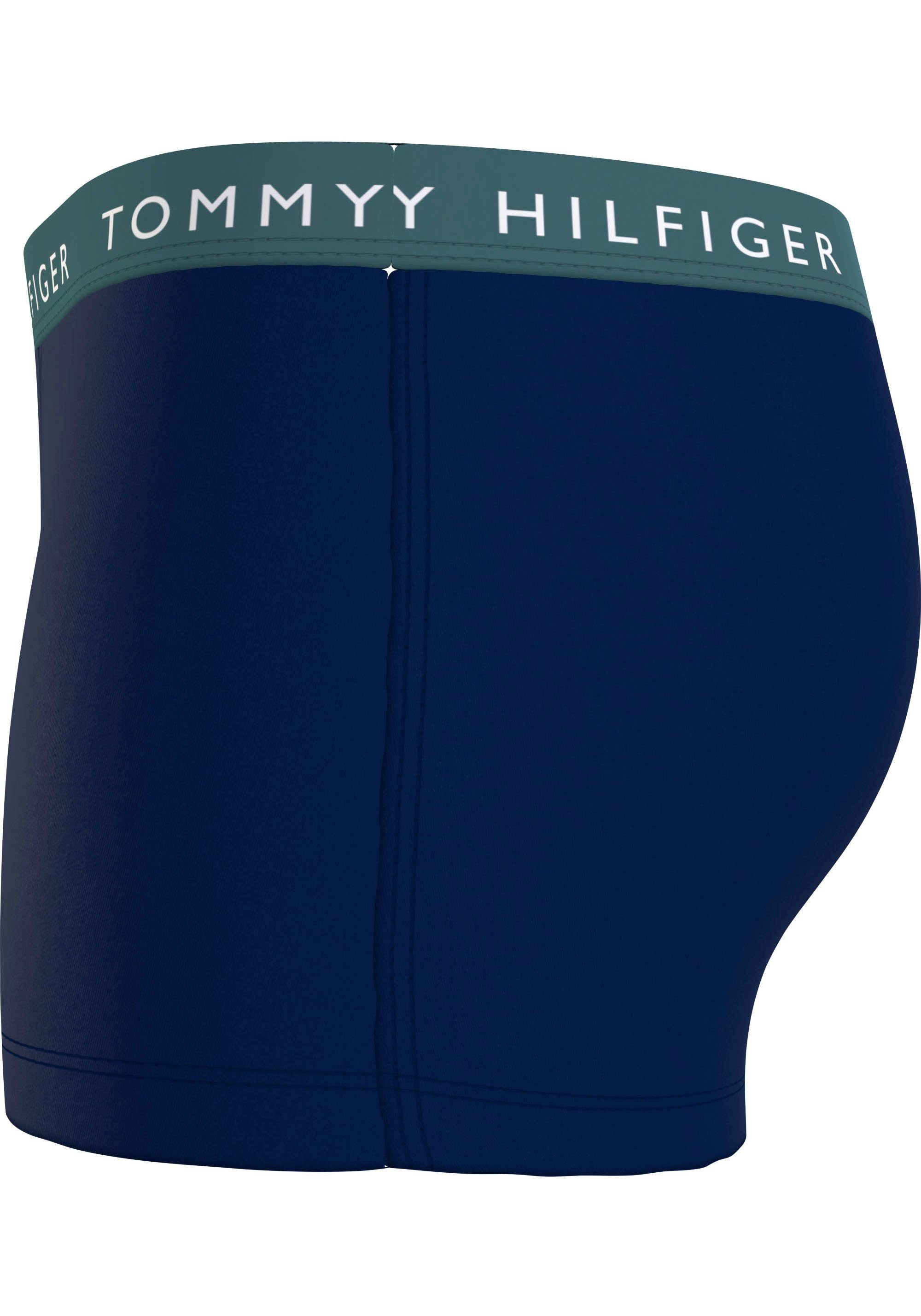 Tommy Hilfiger mit 3er-Pack) Green/Dark TRUNK Green/Army abgesetztem (Packung, Frosted Underwear Trunk farbig WB 3-St., Ash Logo-Elastikbund 3P