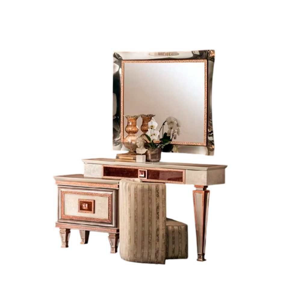 Schminktisch Make-up Tisch Set Kosmetikkommode mit Spiegel & Stuhl 3tlg. Neu