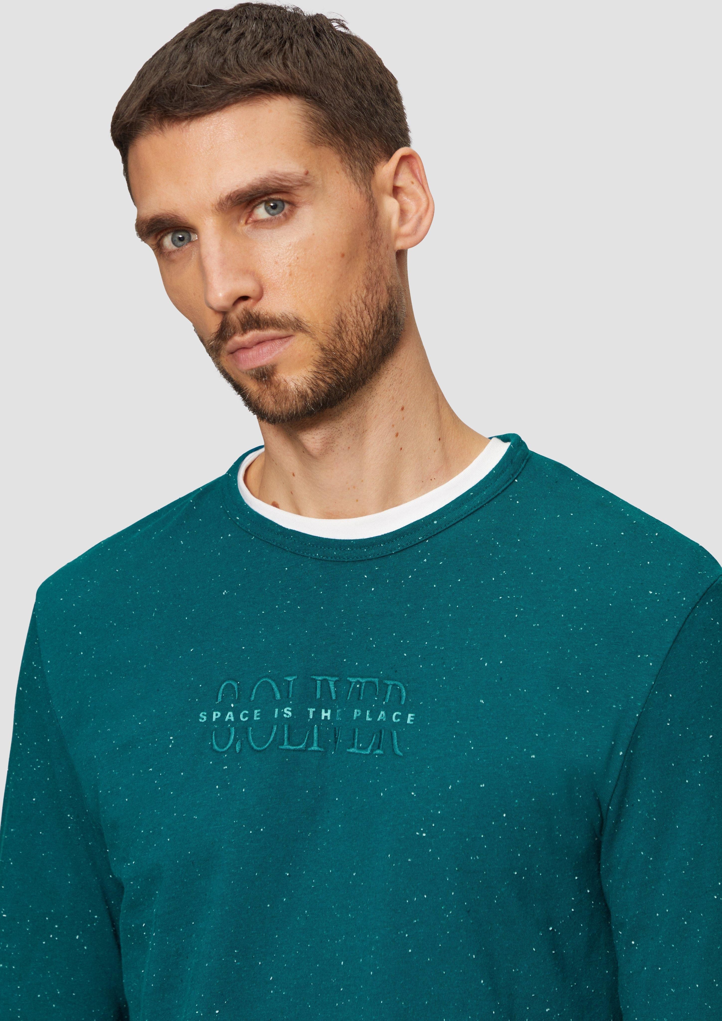 s.Oliver Langarmshirt Meliertes Longsleeve aus Jersey günstig online kaufen