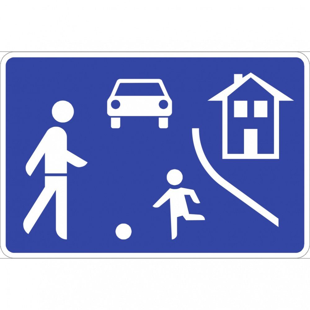 Dreifke Verkehrsschild Beginn eines verkehrsberuhigten Bereichs, Symbolschild, StVO