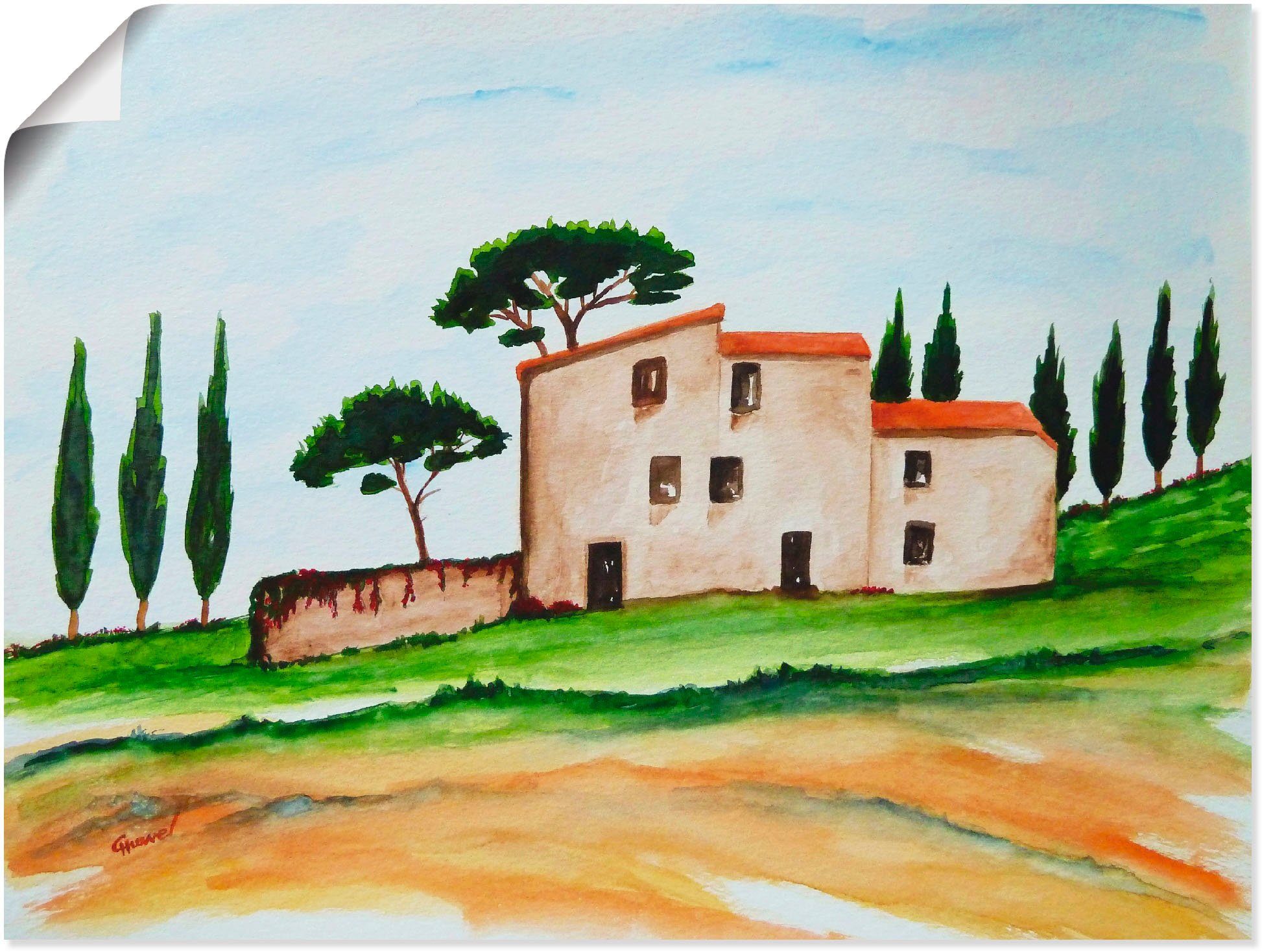 Artland Wandbild Urlaub in der Toskana, Gebäude (1 St), als Alubild, Leinwandbild, Wandaufkleber oder Poster in versch. Größen