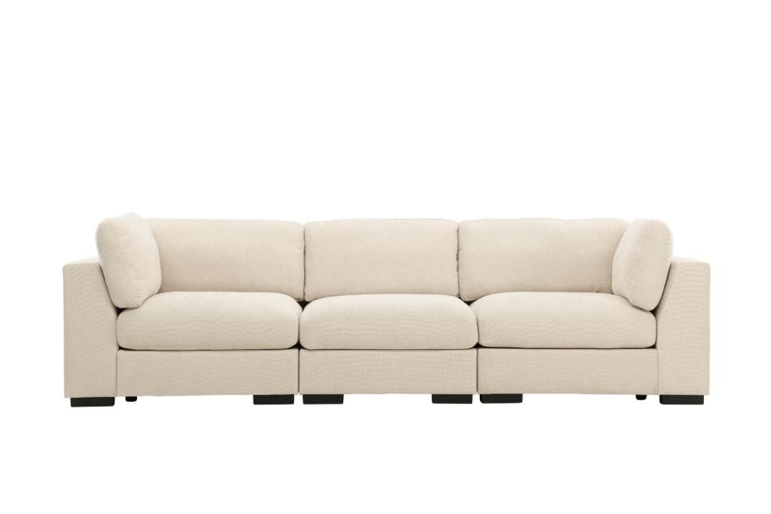 ebuy24 Sofa Salerno Sofa 3-Sitzer beige.