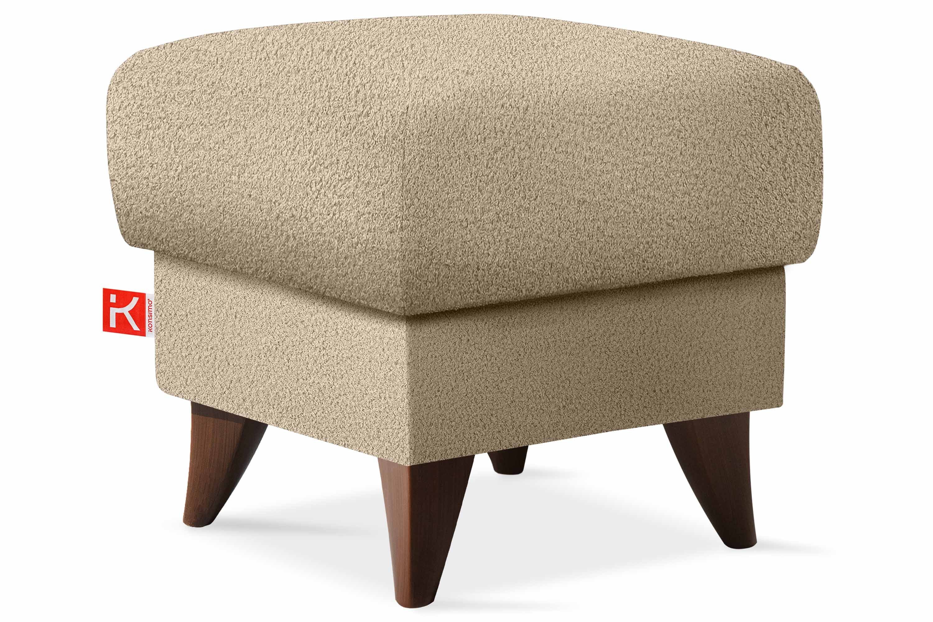 KONSIMO® Fußhocker Sitzhocker mit Stauraum GUSTAVO, hergestellt in der EU, handgefertigt, braun Füße, Polsterhocker, Elegant