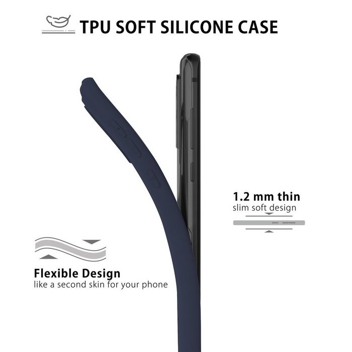 MyGadget Handyhülle Silikon Hülle für Huawei P40 - robuste Schutzhülle - TPU Case Slim - Silikonhülle Back Cover - Ultra Kratzfest Handyhülle matt - Dunkelblau ZN11456