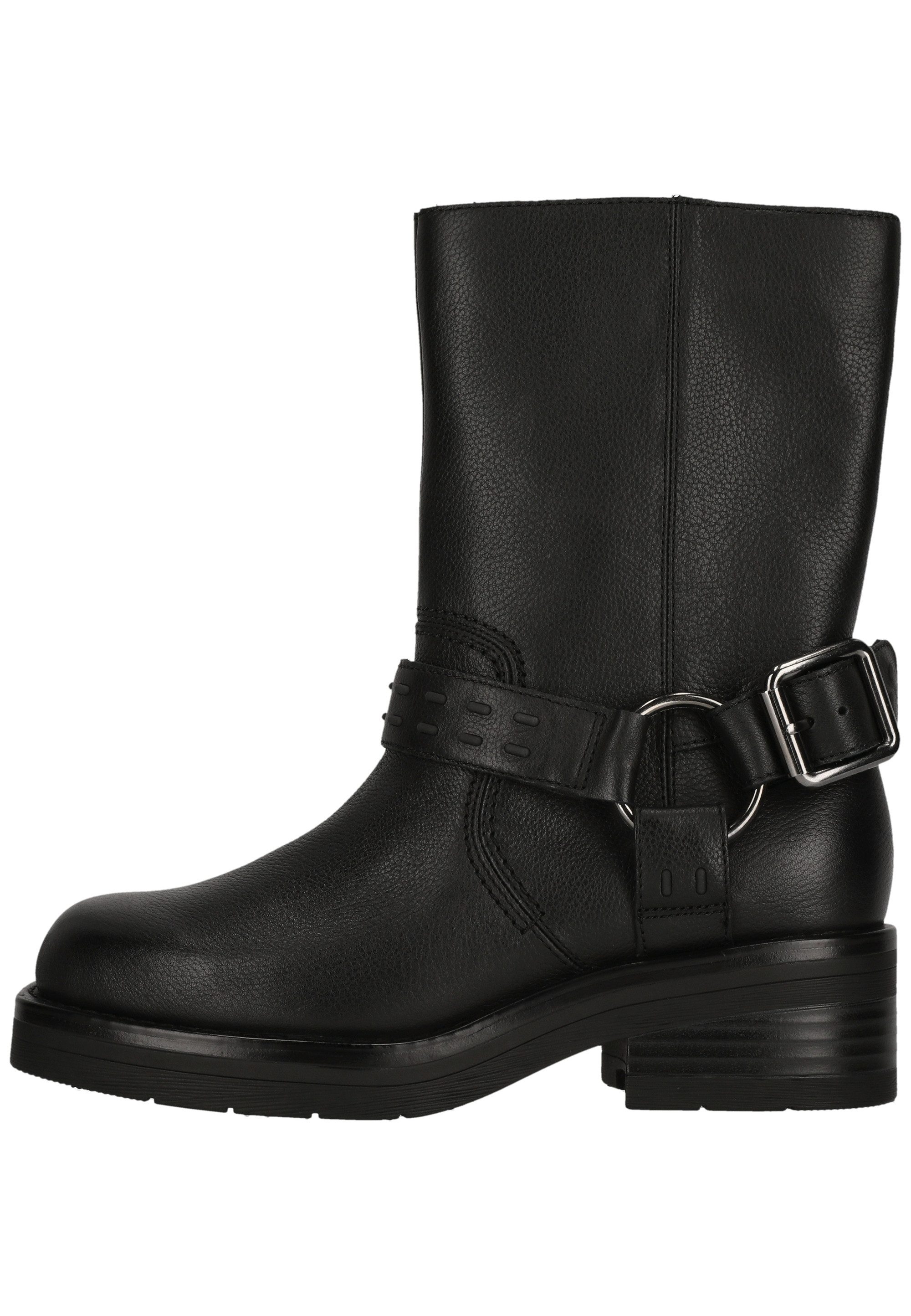 Clarks Rebelle Up Black Leather Stiefel mit herausnehmbarem Contour-Cushion-Fußbett