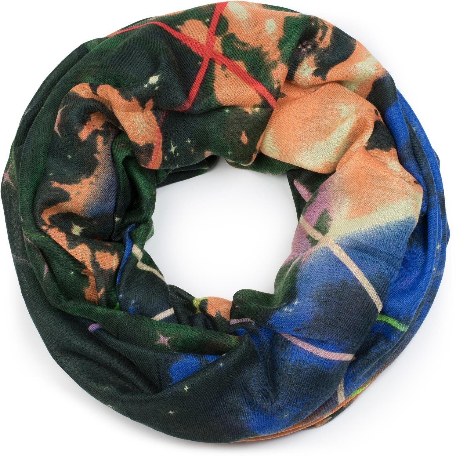 Loop Loop Schal mit Sternennebel Weltall Motiv Print
