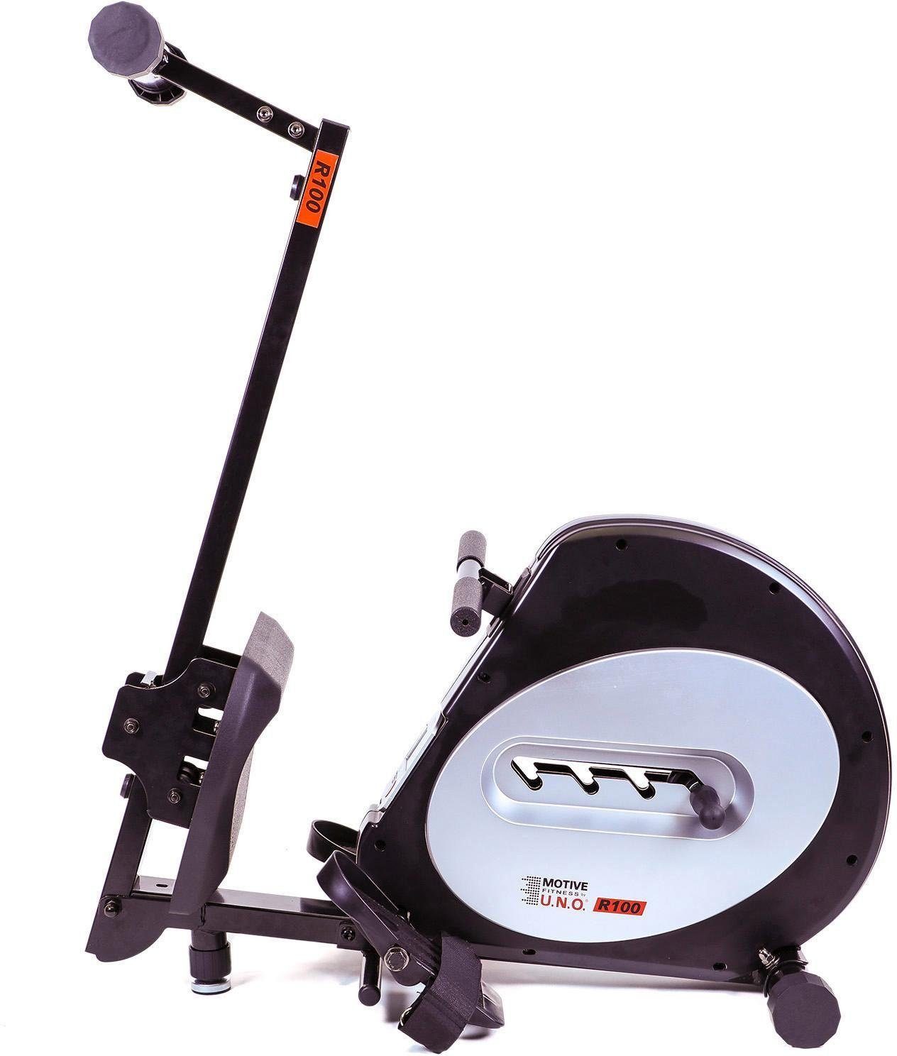 MOTIVE FITNESS by U.N.O. Rudergerät R100 (100 kg max. Benutzergewicht, Sport), Rudermaschine, Seilzug, klappbar