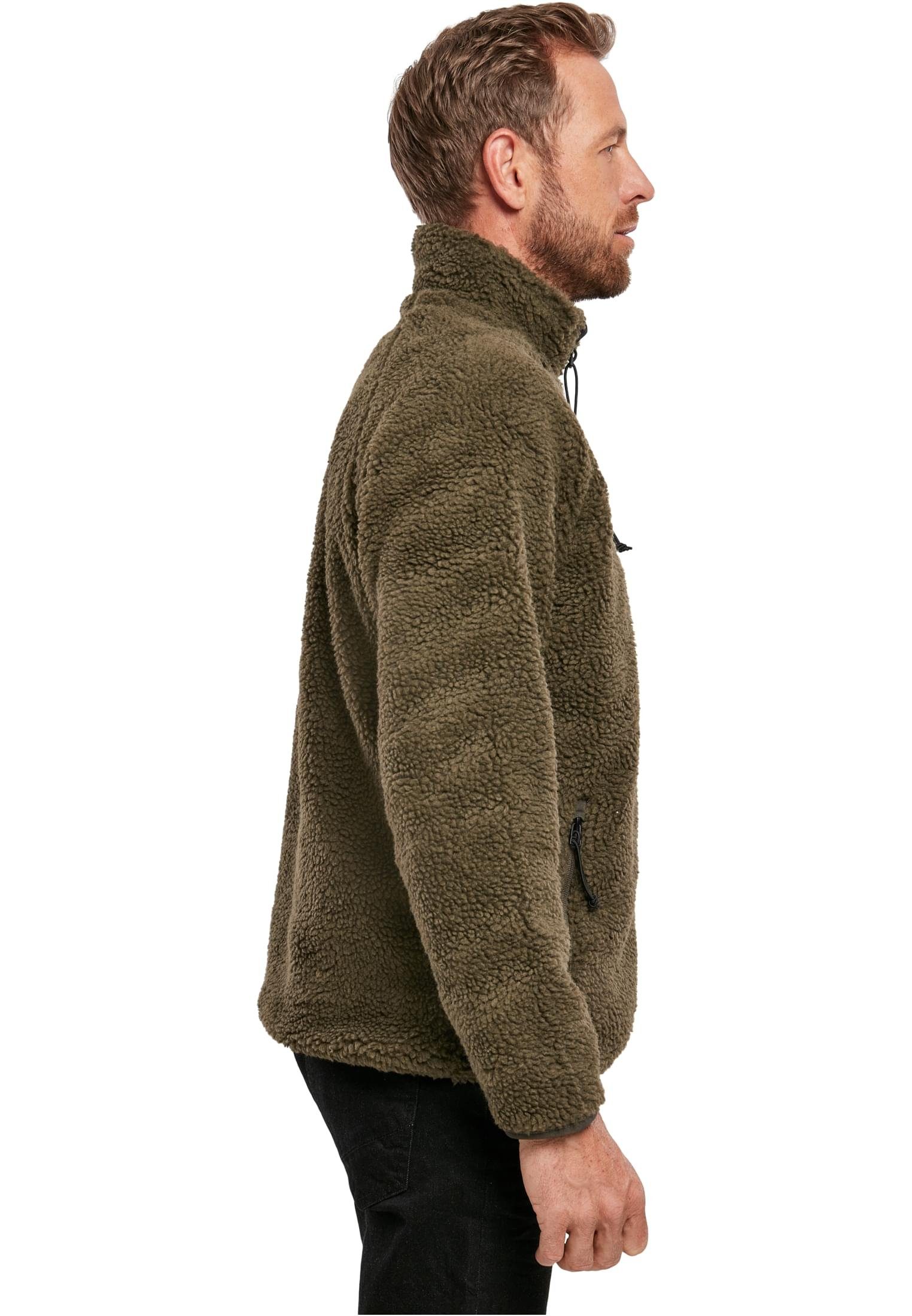 Brandit Herren Troyer olive (1-tlg) Sweatjacke Teddyfleece