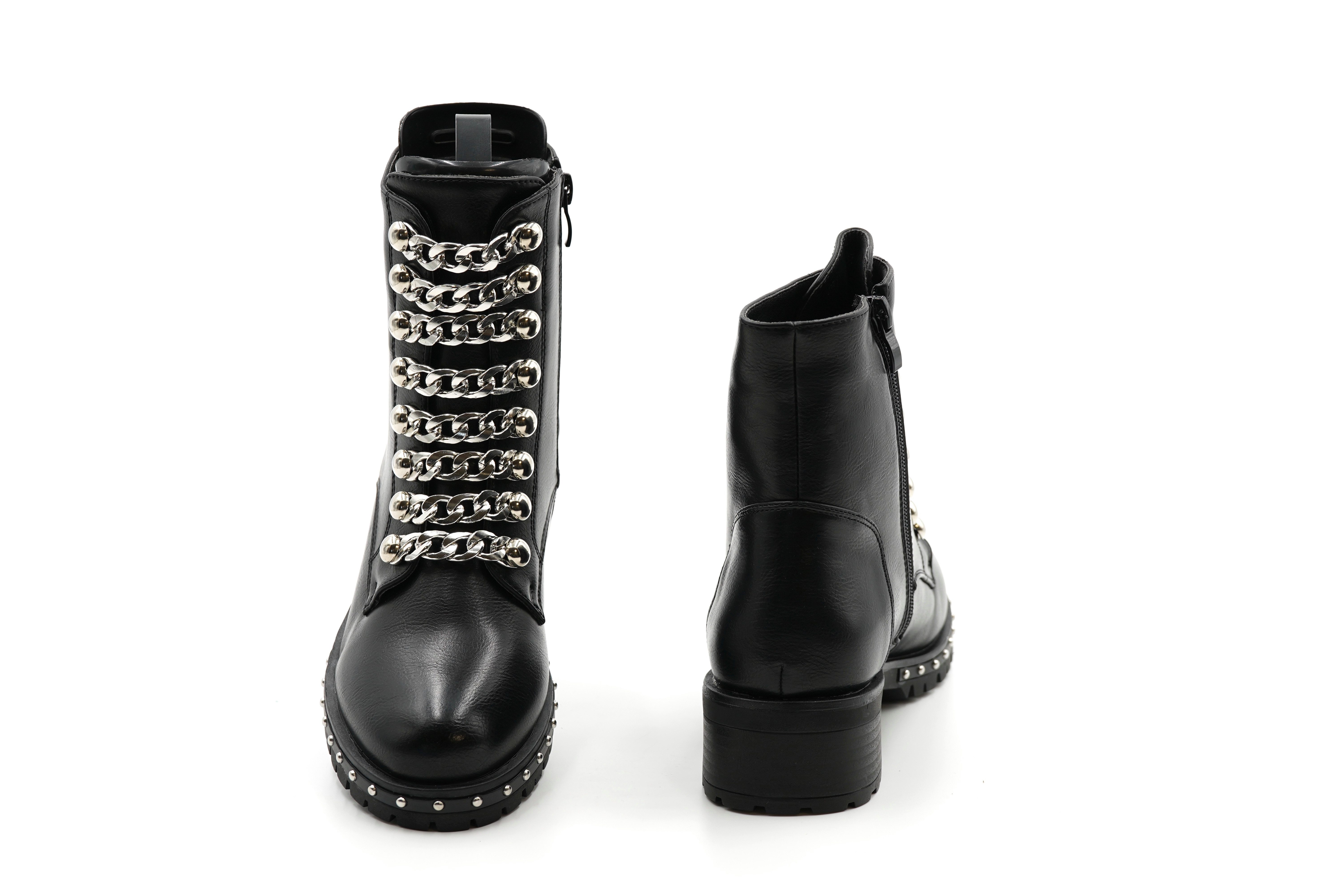 Sonderpostendiscount Damen Boots Stiefletten DR11-798-93BS Black/Silver Boo günstig online kaufen