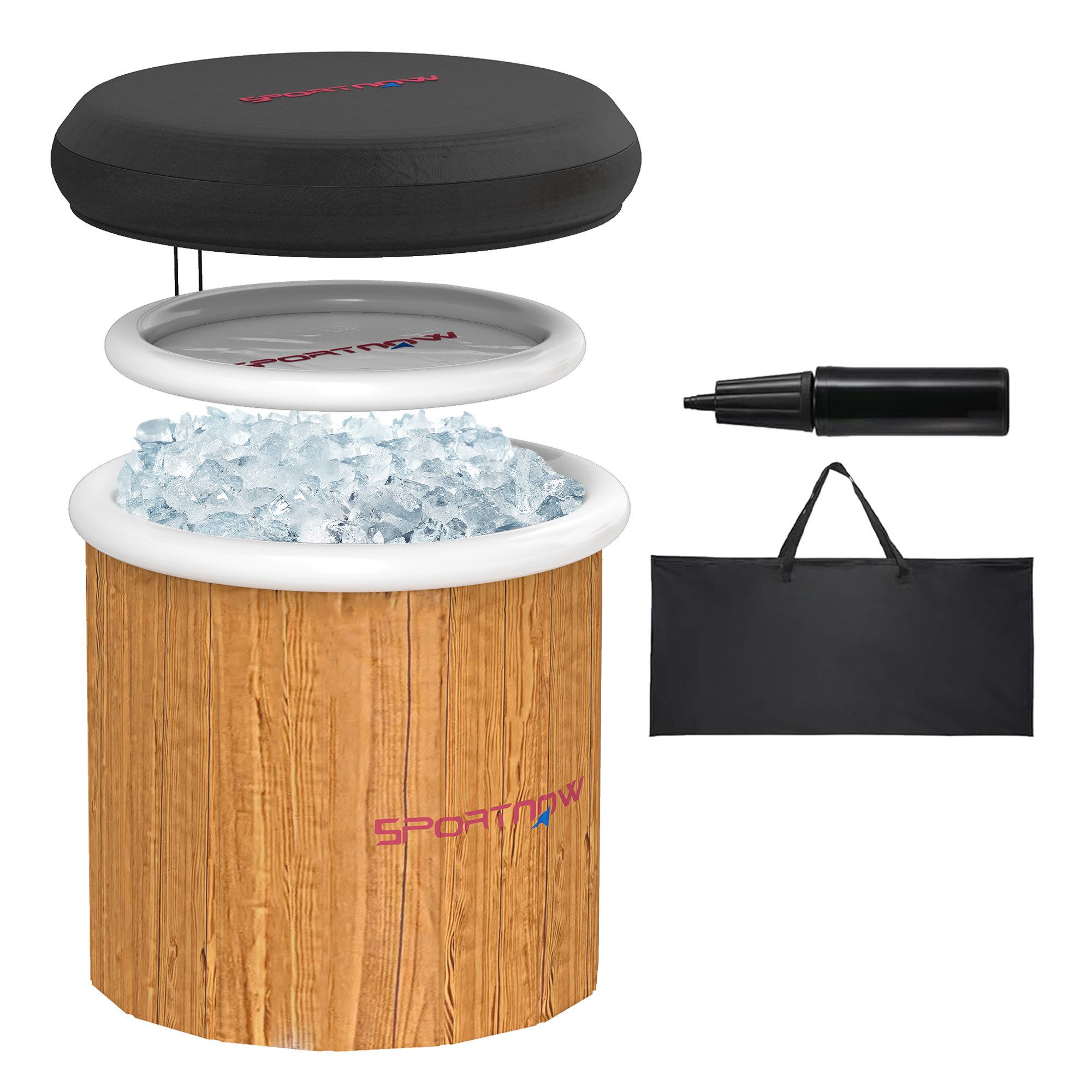 SPORTNOW Rundpool Eisbad mit Abdeckung, Tragetasche, Luftpumpe (300 Liter a günstig online kaufen