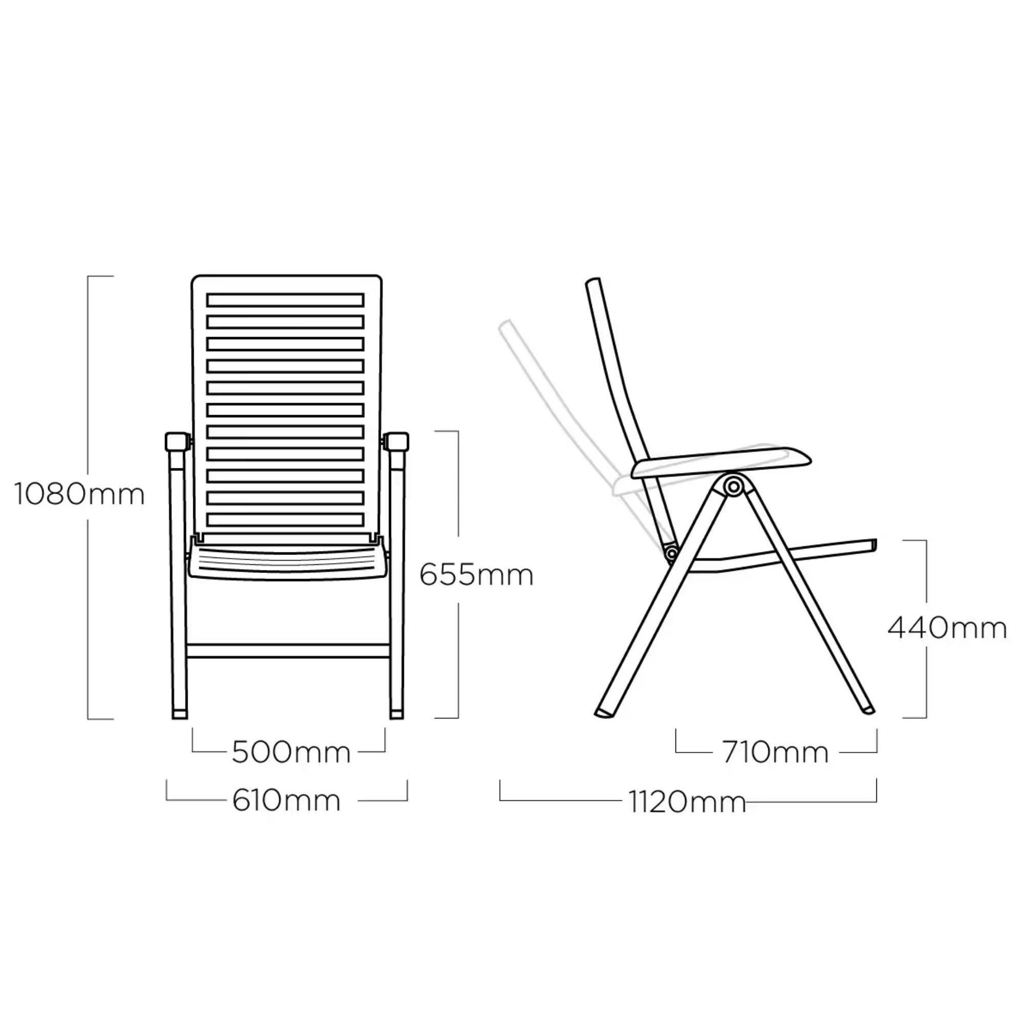 KETTLER Klappstuhl Kettler Multipositionssessel WAVE Klappsessel silber / anthrazit