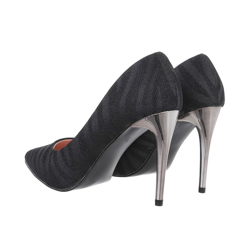 Ital-Design Damen Abendschuhe Elegant High-Heel-Pumps Pfennig-/Stilettoabsatz High Heel Pumps in Schwarz