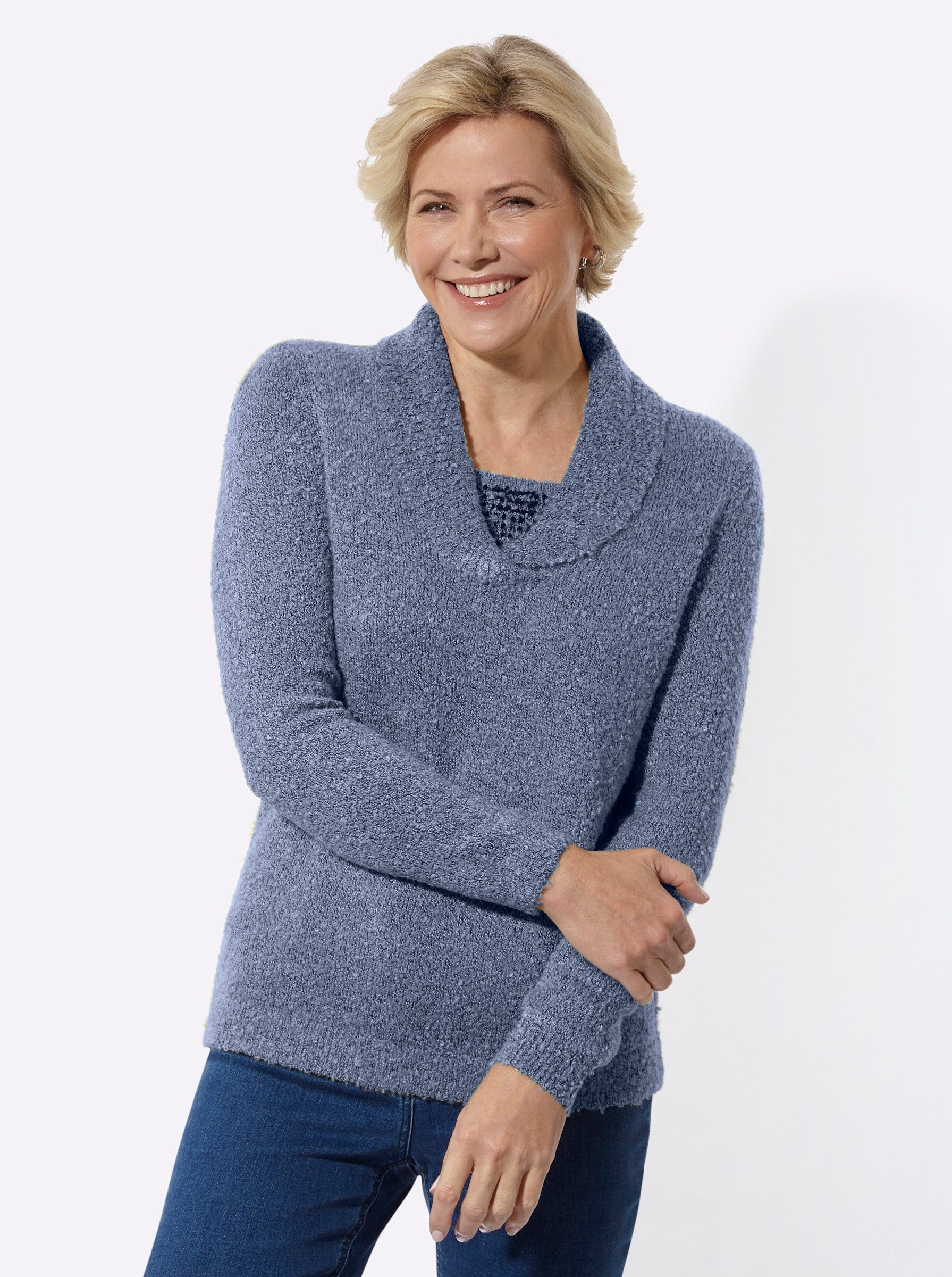 Strickpullover Pullover Langarm Mustermix gestrickt