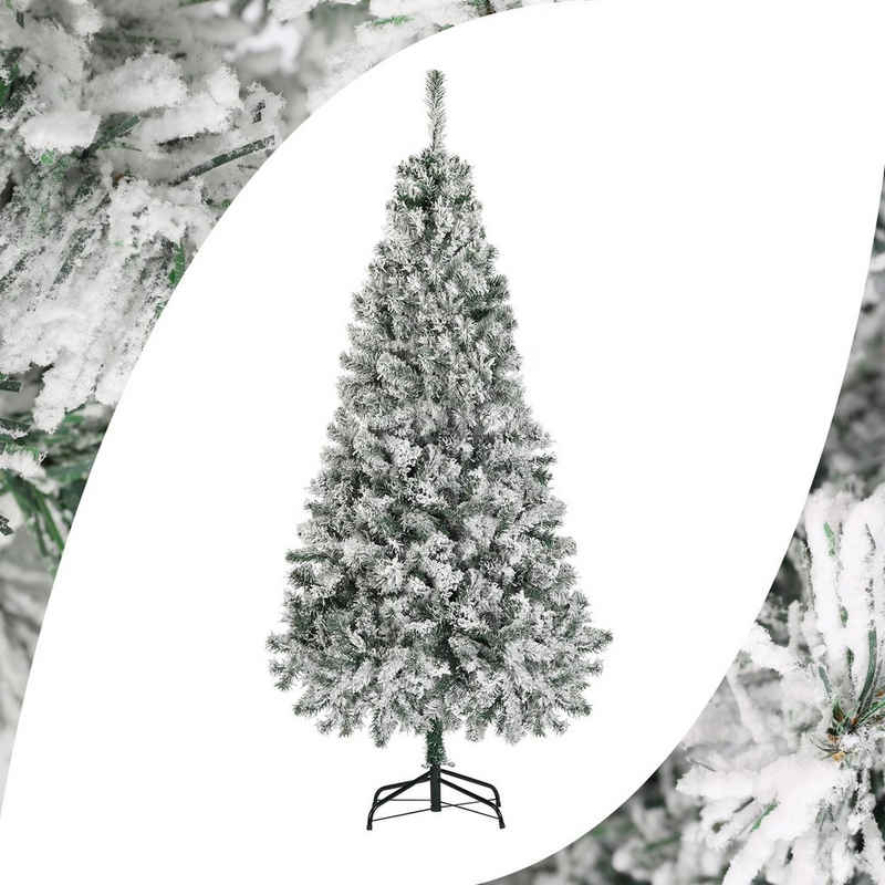 Salcar Künstlicher Weihnachtsbaum Weihnachtsbaum mit Schnee, Tannenbaum Künstlich mit PVC Schnee Nadeln, Nordmanntanne, 120 cm mit 256 Spitzen