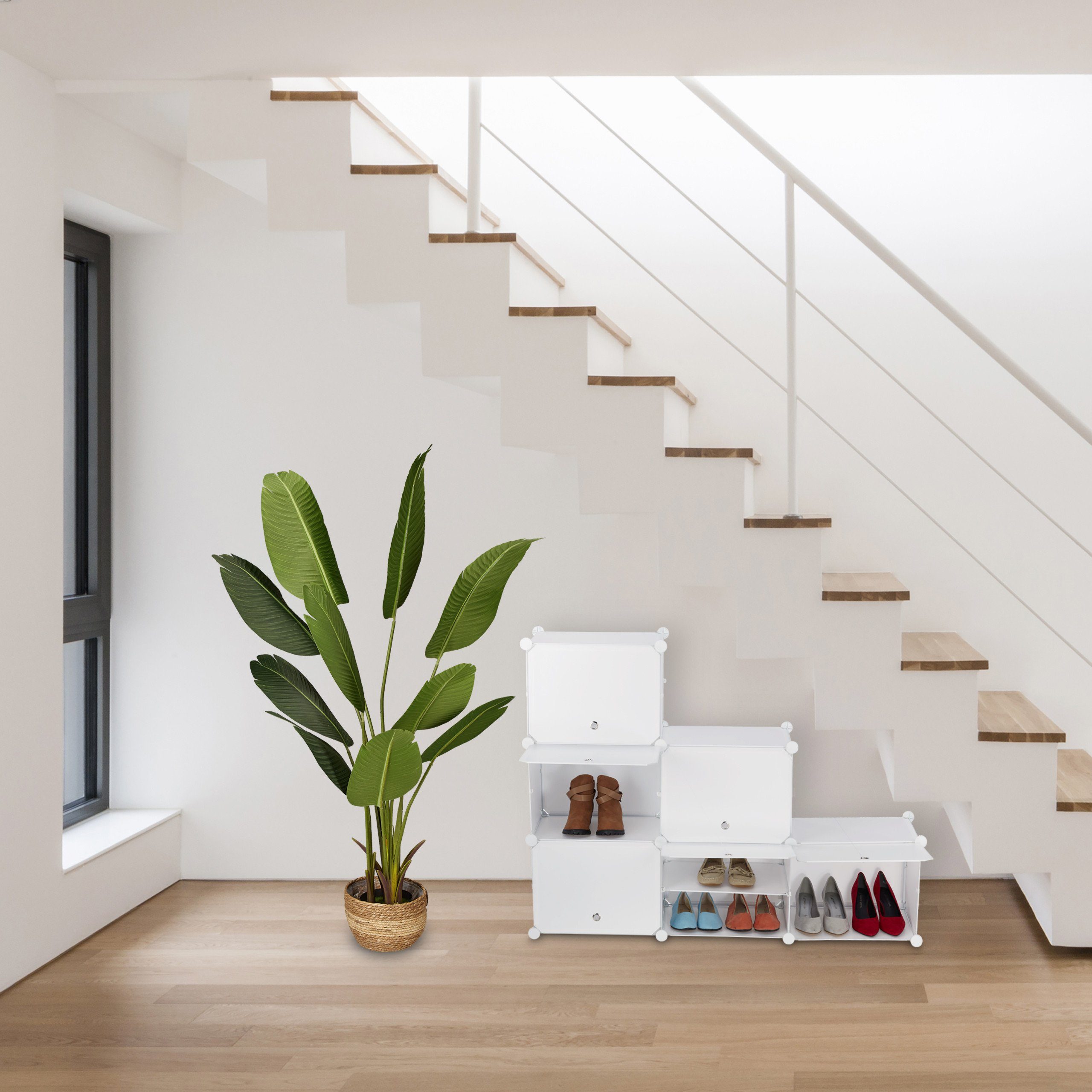 relaxdays Schuhregal Weißer Schuhschrank mit 12 günstig online kaufen