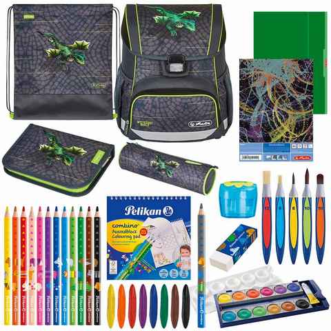 Herlitz Schulranzen Set Loop Plus 14-teilig Special Edition 2024 Jungen Dragon Tale