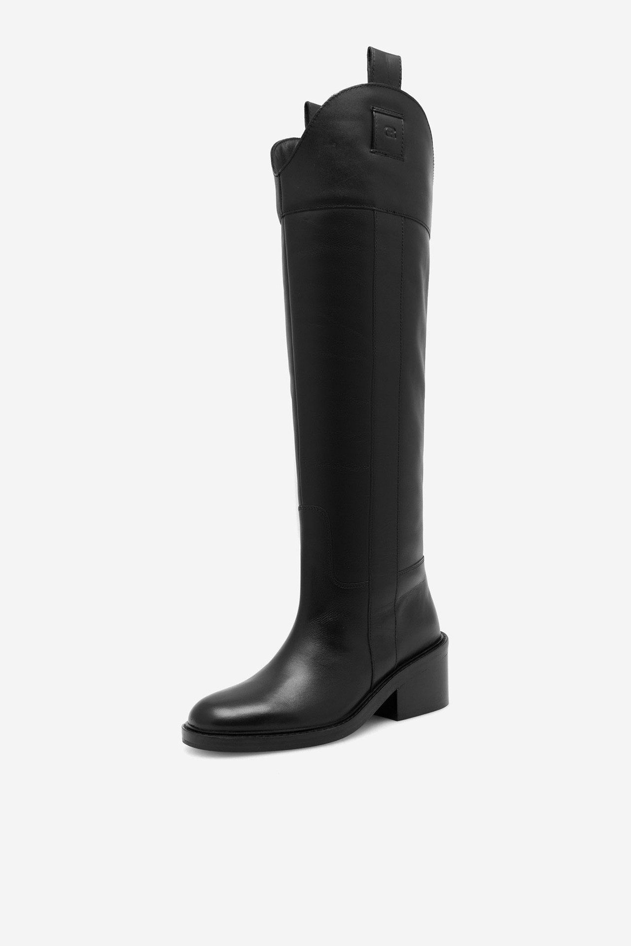 GINO ROSSI Gino Rossi DORA‑110383 – Damen-Lederstiefel mit Absatz Schwarz Stiefel Hoher Schaft, Blockabsatz, Reißverschluss
