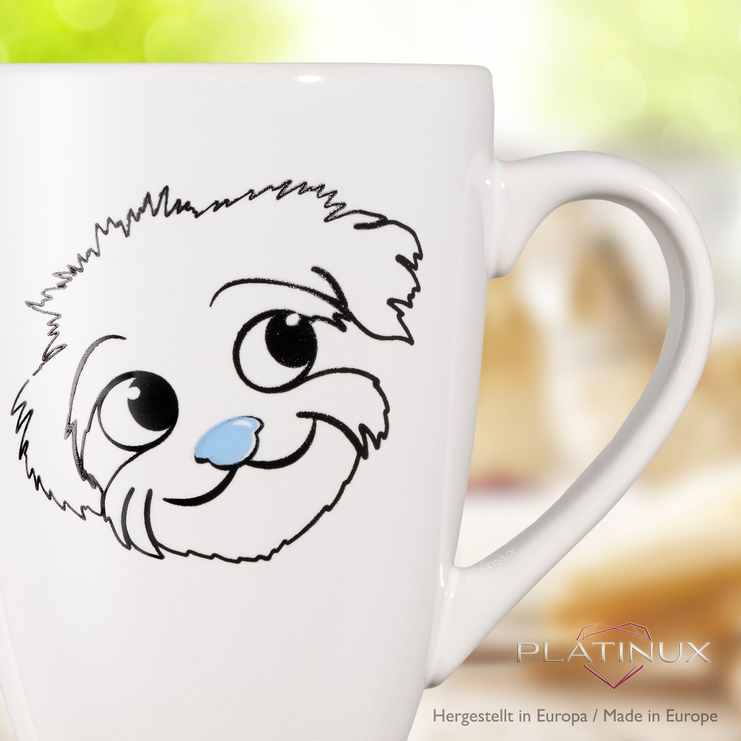 250ml "Flocke", Keramik, aus Tasse Kaffeetasse Tasse PLATINUX Motiv Hunde Kaffeebecher Teetasse Keramik Teebecher mit mit Griff