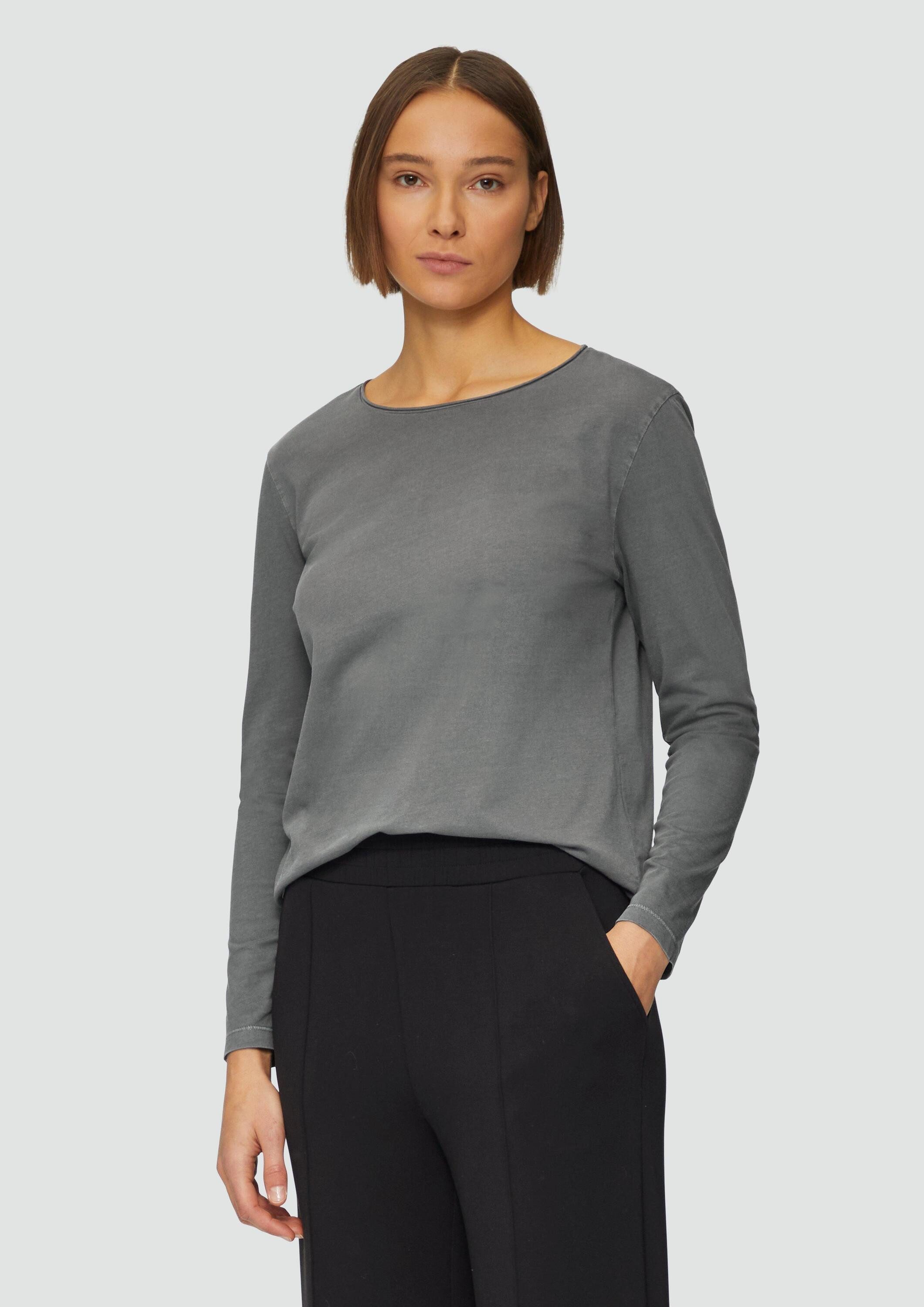 s.Oliver Langarmshirt T-Shirt Longsleeve mit Garment Dye günstig online kaufen