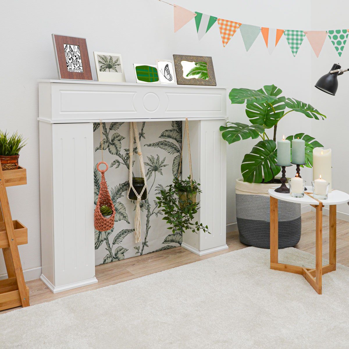 DuneDesign Dekokamin 107x100 cm Kaminkonsole mit Fächern - Kaminumrandung m günstig online kaufen