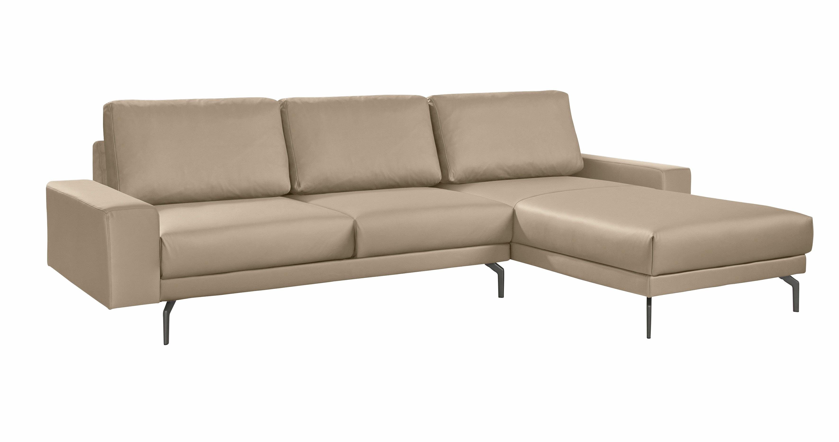 hülsta sofa Ecksofa hs.450, Armlehne breit und niedrig, Alugussfüße in umbragrau, Breite 294 cm