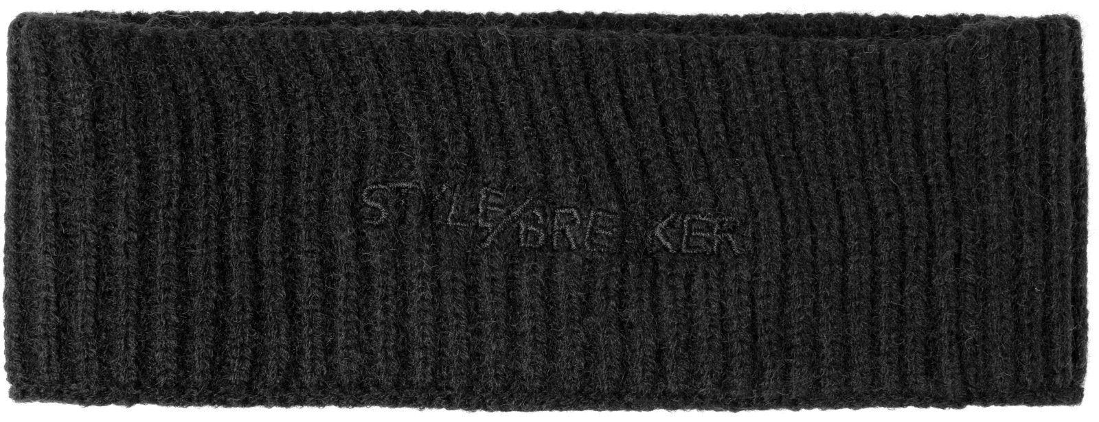 styleBREAKER Stirnband (1-St) Strick Schwarz Rippenmuster Stirnband