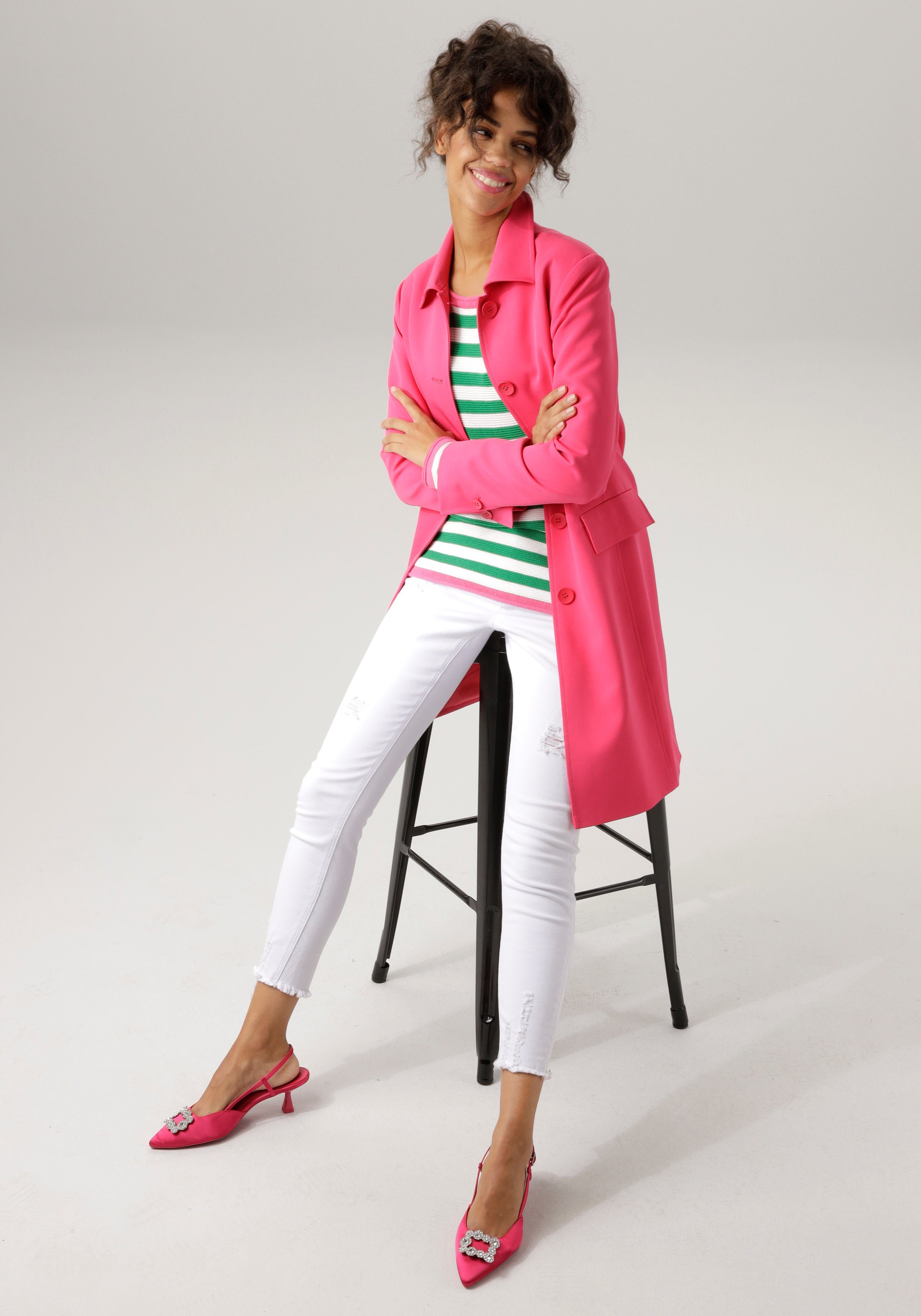 Aniston CASUAL Kurzmantel in Knallfarben trendigen pink
