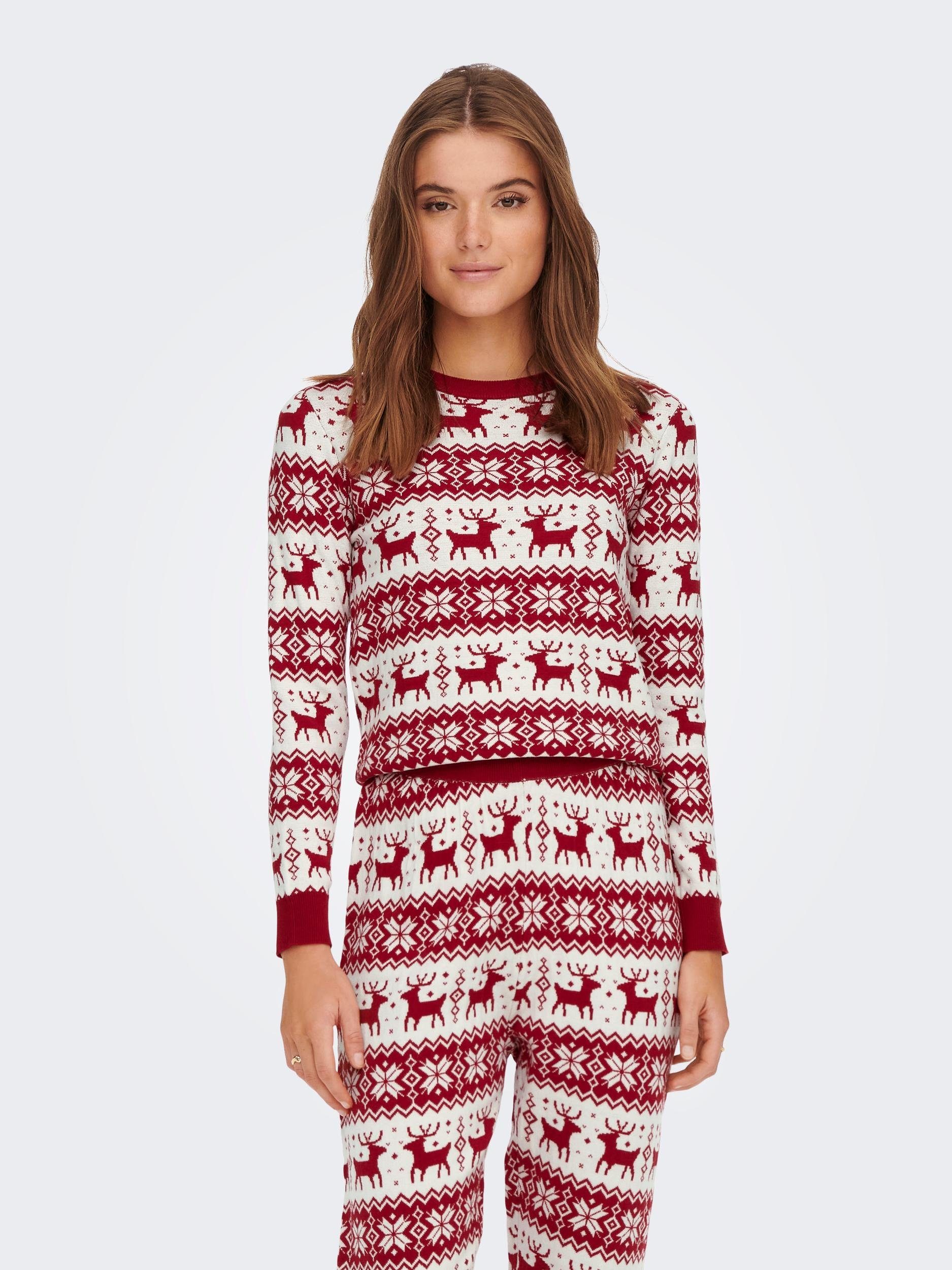 ONLY Weihnachtspullover ONLXMAS COMFY SNOWFLAKE L/S günstig online kaufen