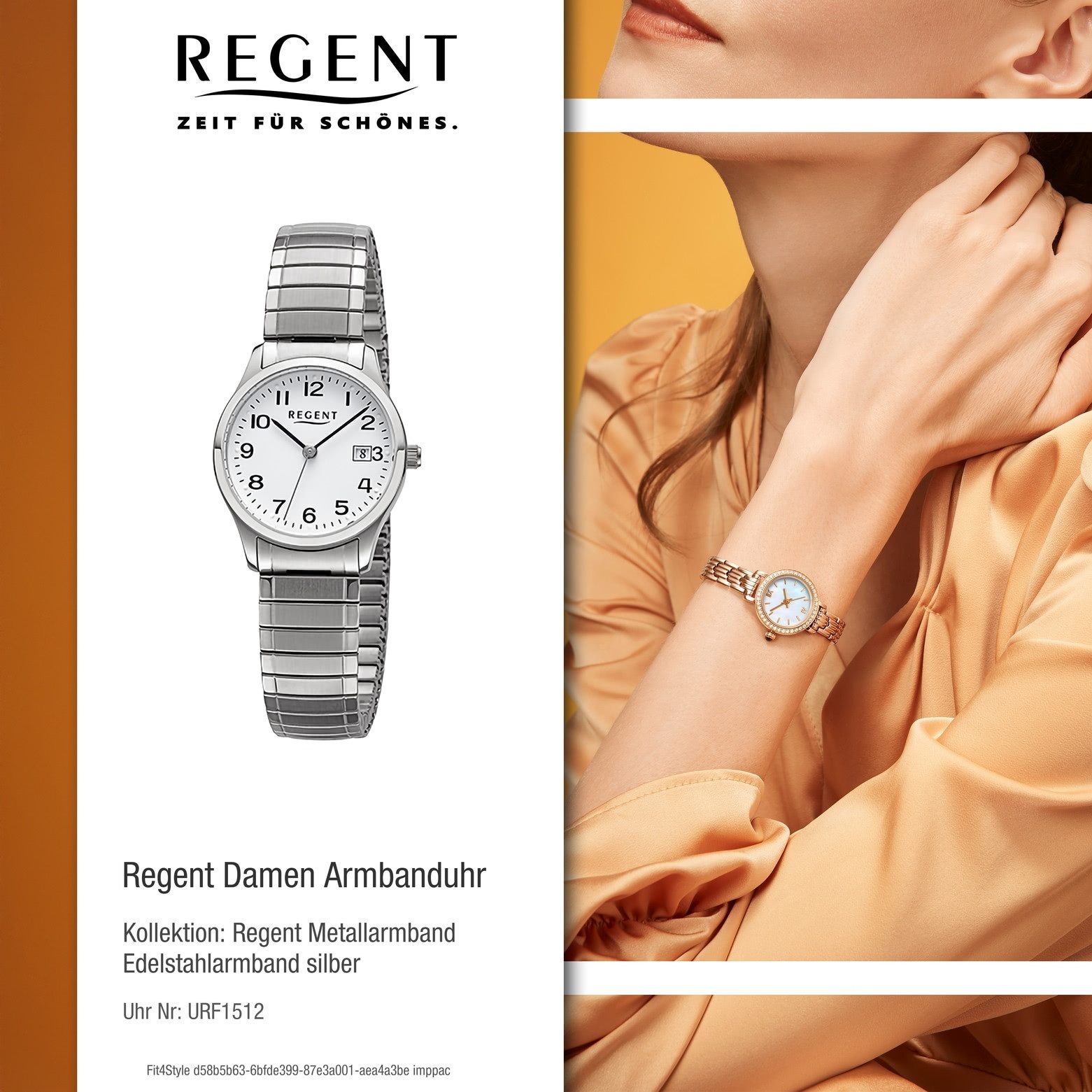 Regent Quarzuhr Regent Damen Armbanduhr Analog, (Analoguhr), Damen Armbanduhr rund, extra groß (ca. 27mm), Edelstahlarmband