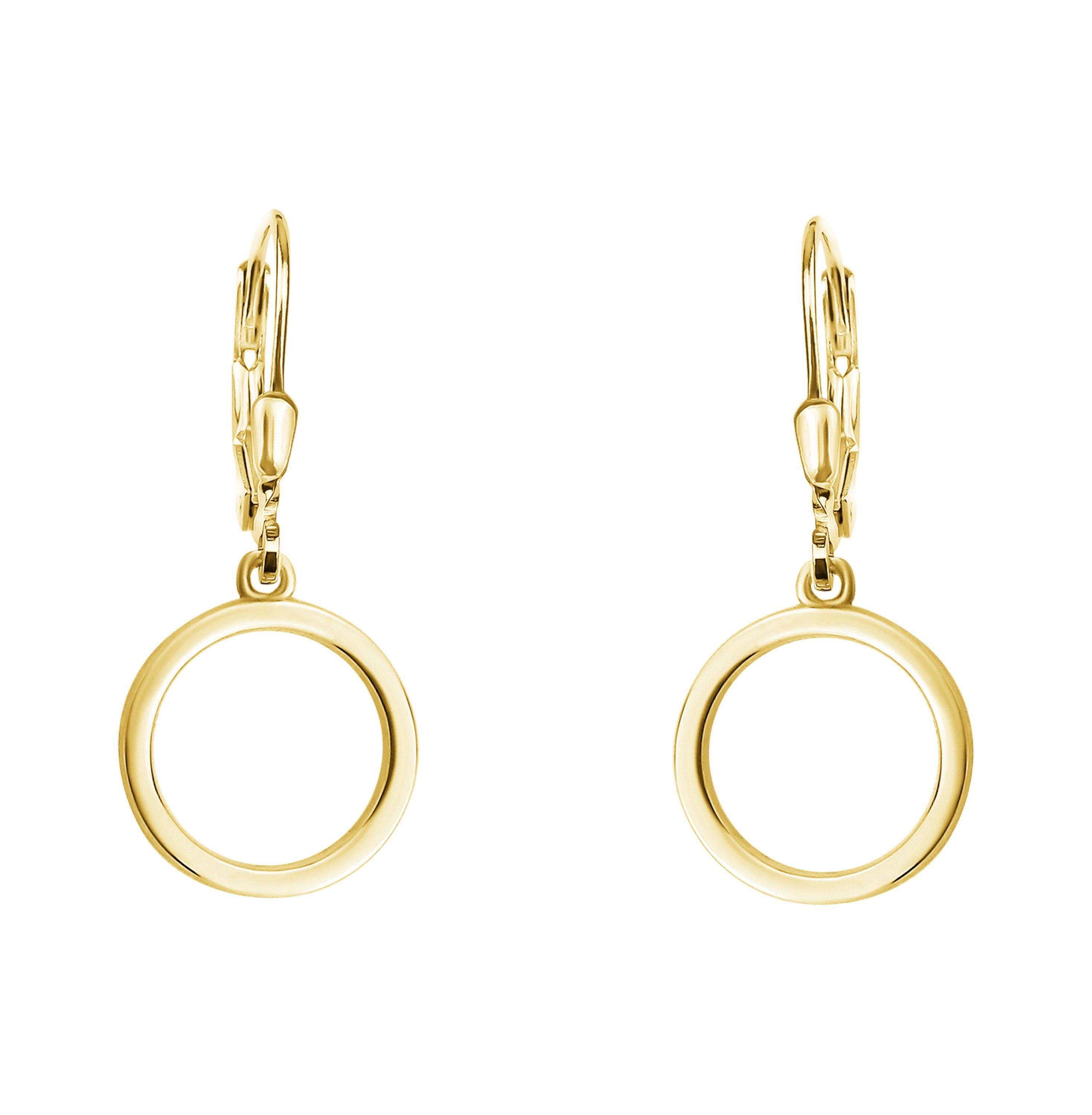 Kreis, gold Schmuck Damen Ohrstecker Paar Milani Silber 925 Sofia