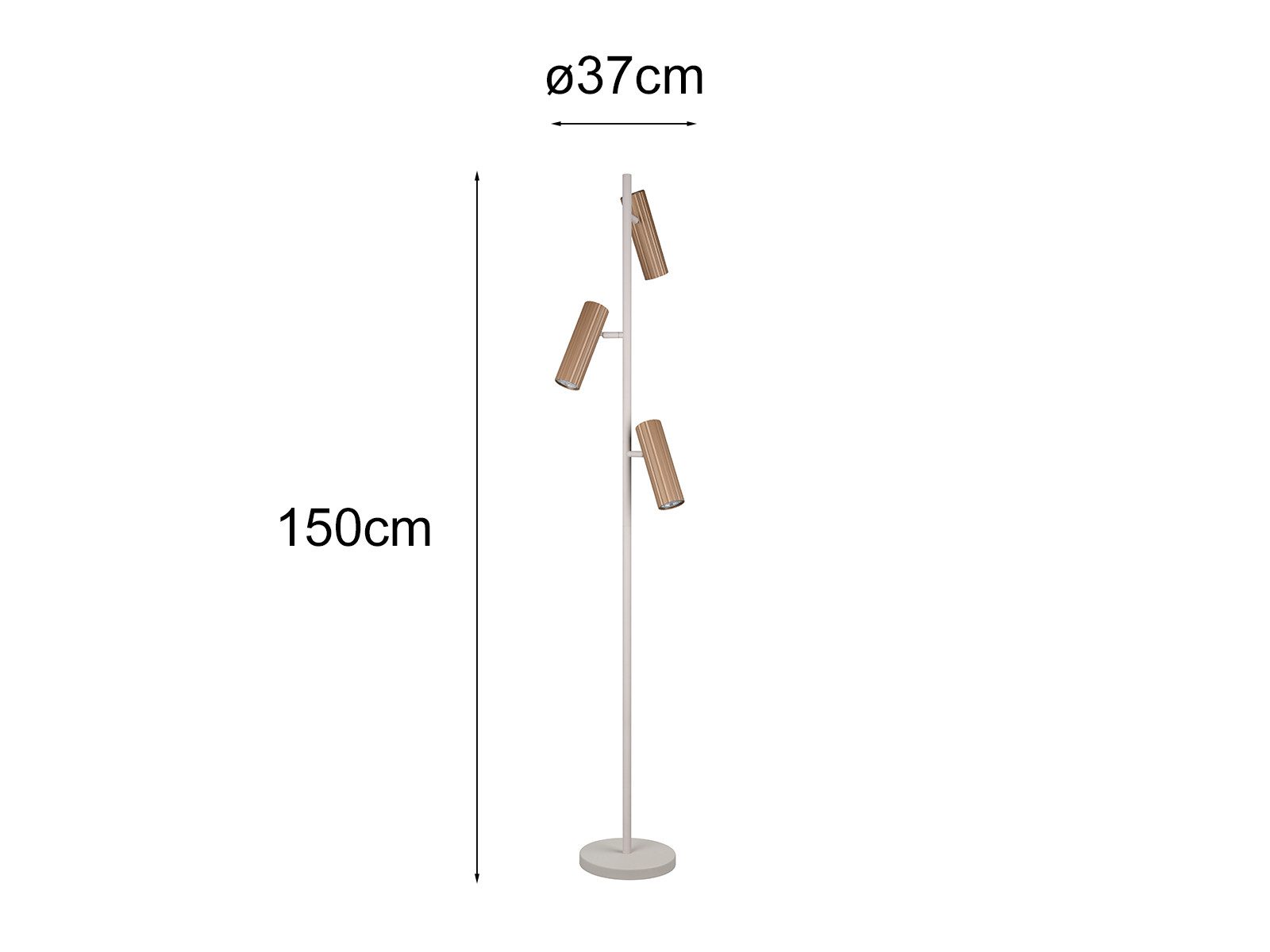 TRIO Leuchten LED Stehlampe, Dimmfunktion, LED wechselbar, Warmweiß, Steh Leselampe stehend für Lese-Ecke Stehleuchte aus Metall Höhe 150cm
