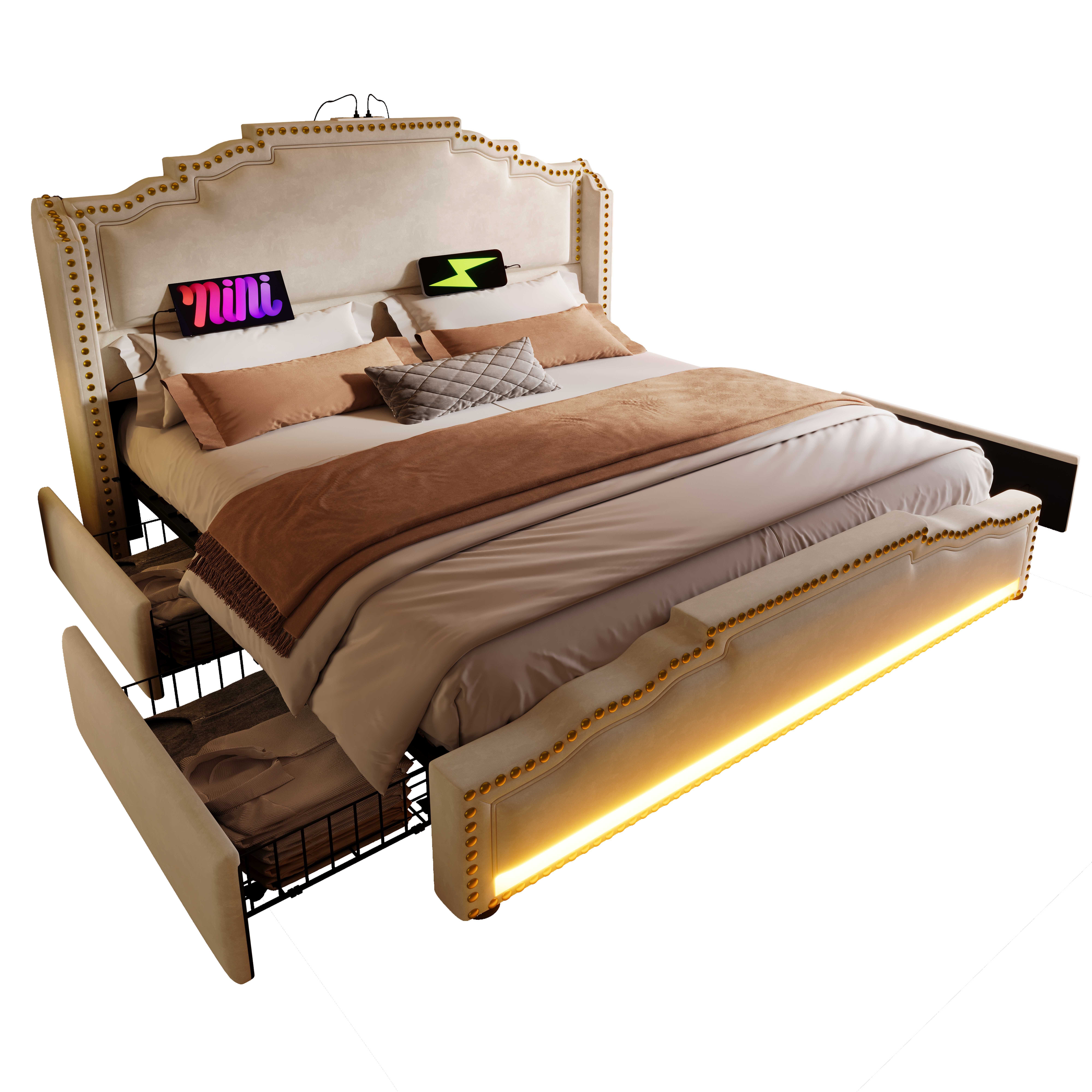 BlingBin Polsterbett Doppelbett Stauraumbett Jugendbett (1-tlg., günstig online kaufen