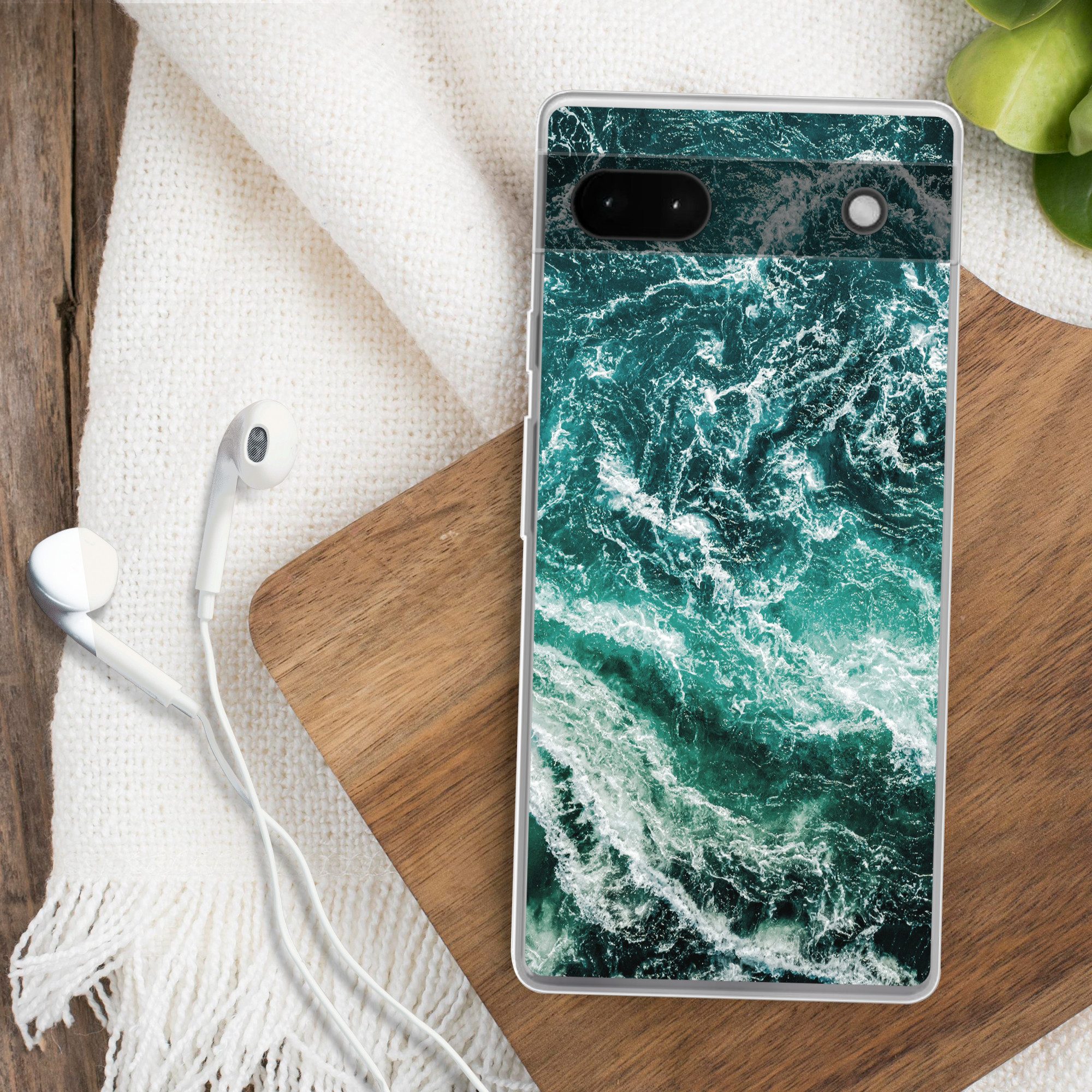 MuchoWow Handyhülle für Google Pixel 6a Marmor - Gemustert - Natursteine, Phone Case, Silikon, Schutzhülle Dünn
