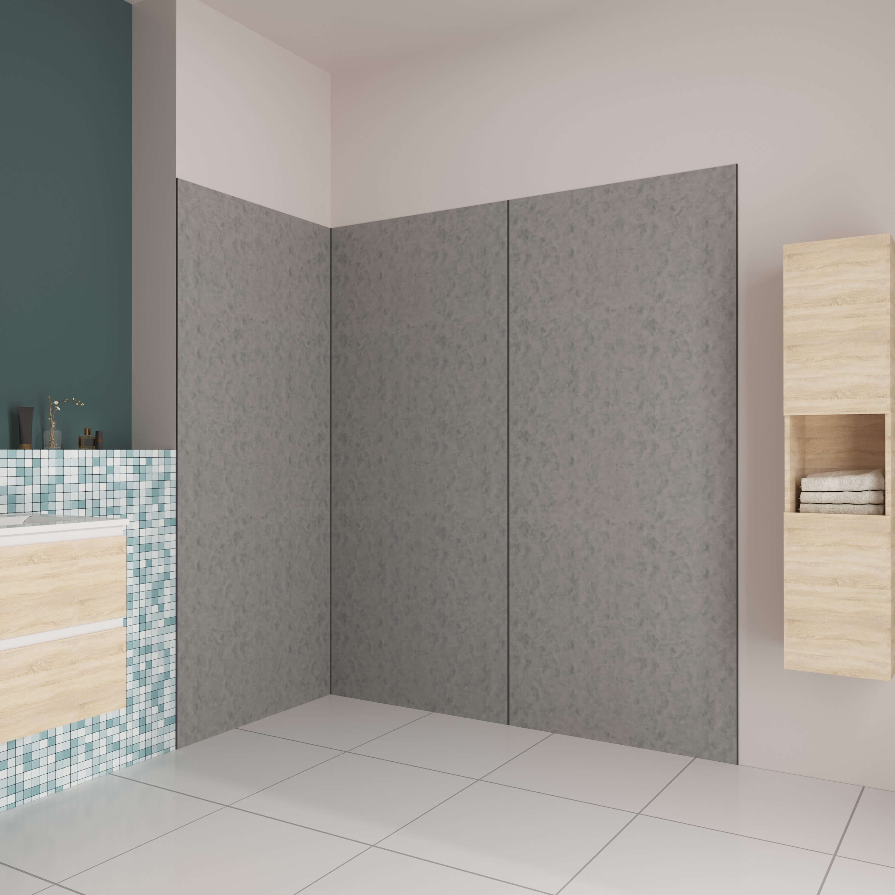 AICA Duschwand Duschrückwand PE-Aluminiumpaneele wasserdichte Dushwandpanee günstig online kaufen