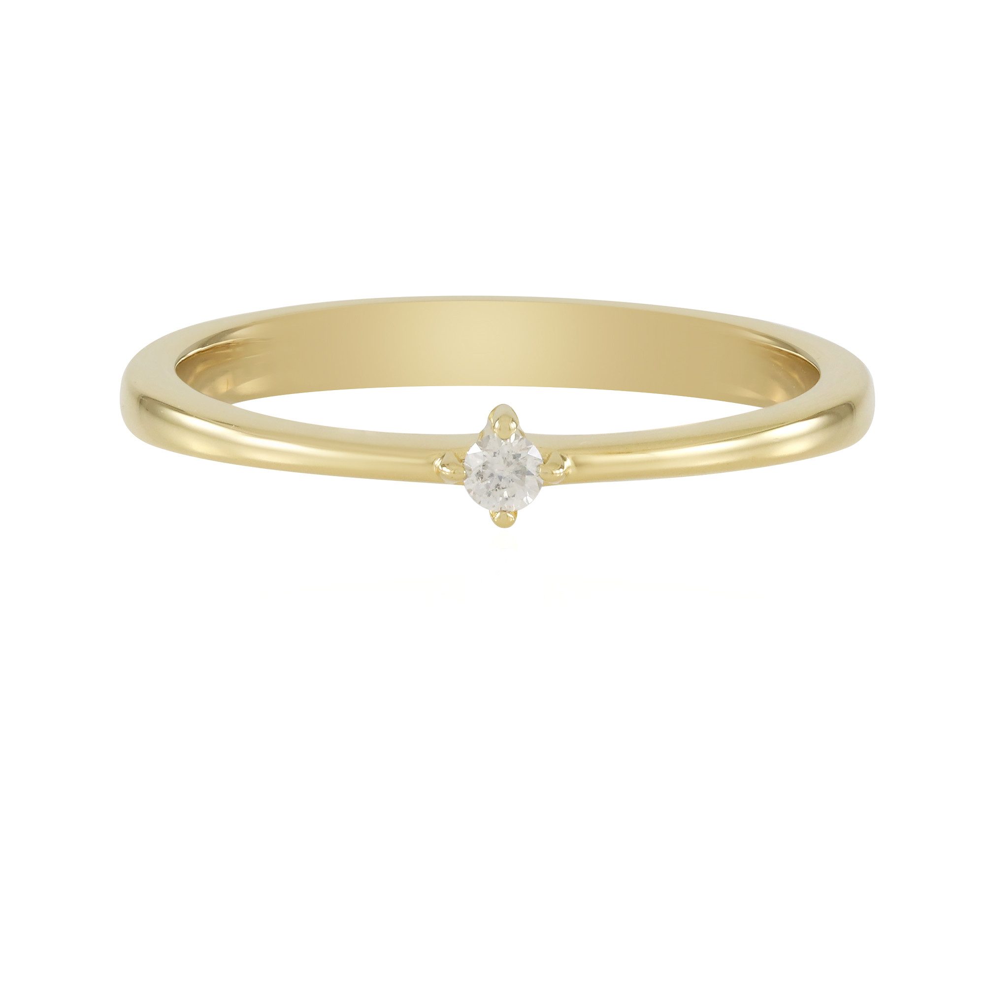 Cavill Diamantring Edler, diamantbesetzter, vergoldeter Silberring (1-tlg)